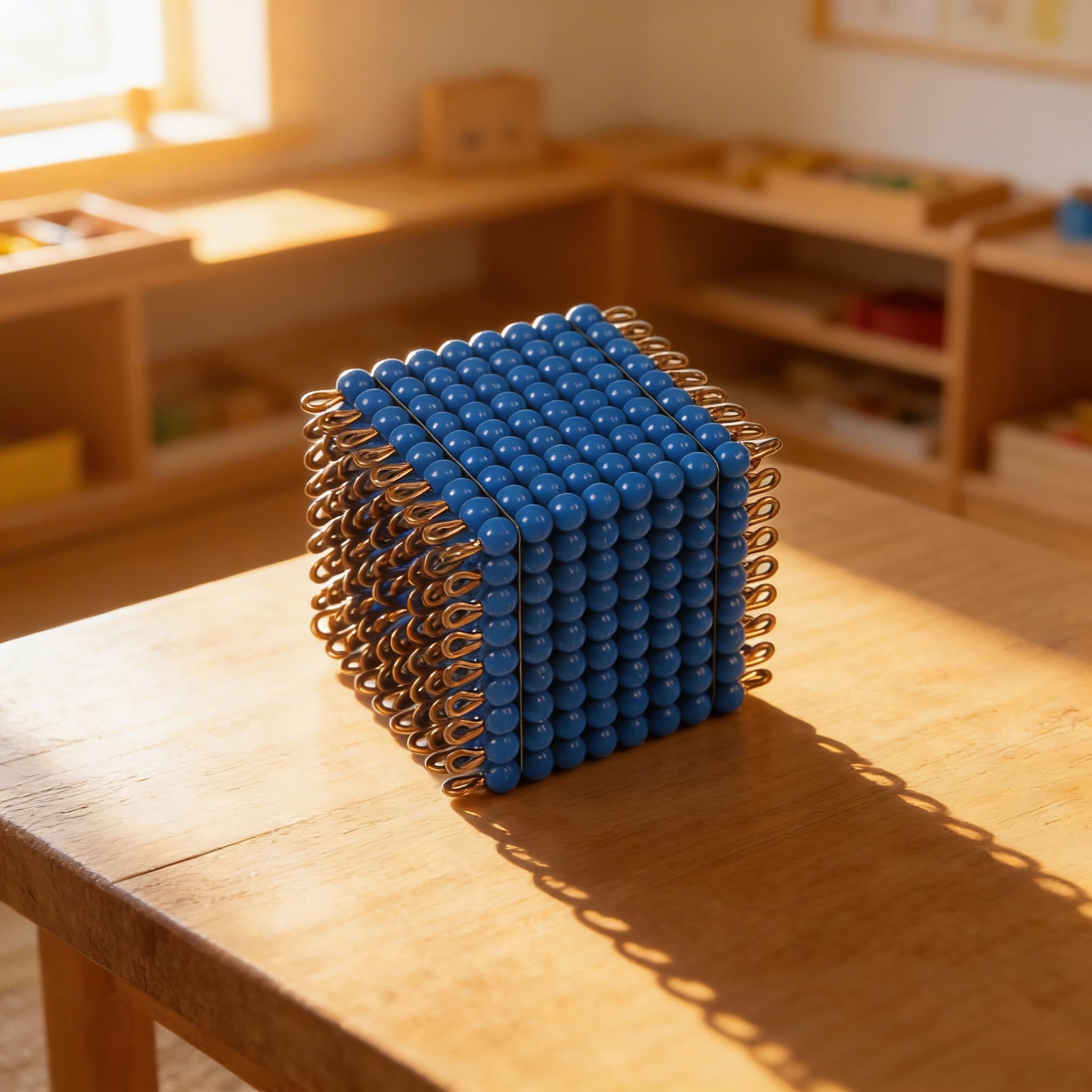 Nylon-Perlen-Würfel 9 — Dunkelblaue Einzelperlen für 9³-Konzept — Im Einsatz