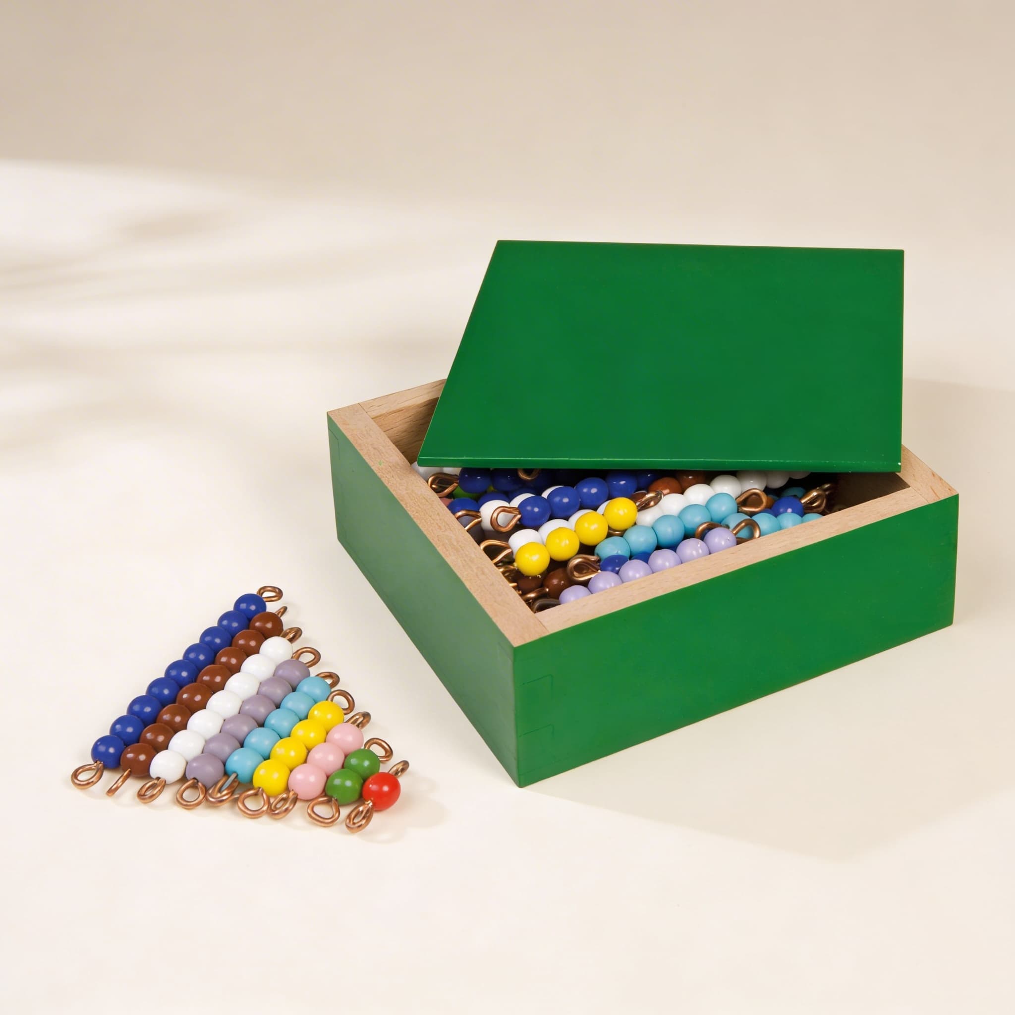 Farbige Perlentreppen — 10 Sets Glasperlen 1-10 — Katalogansicht