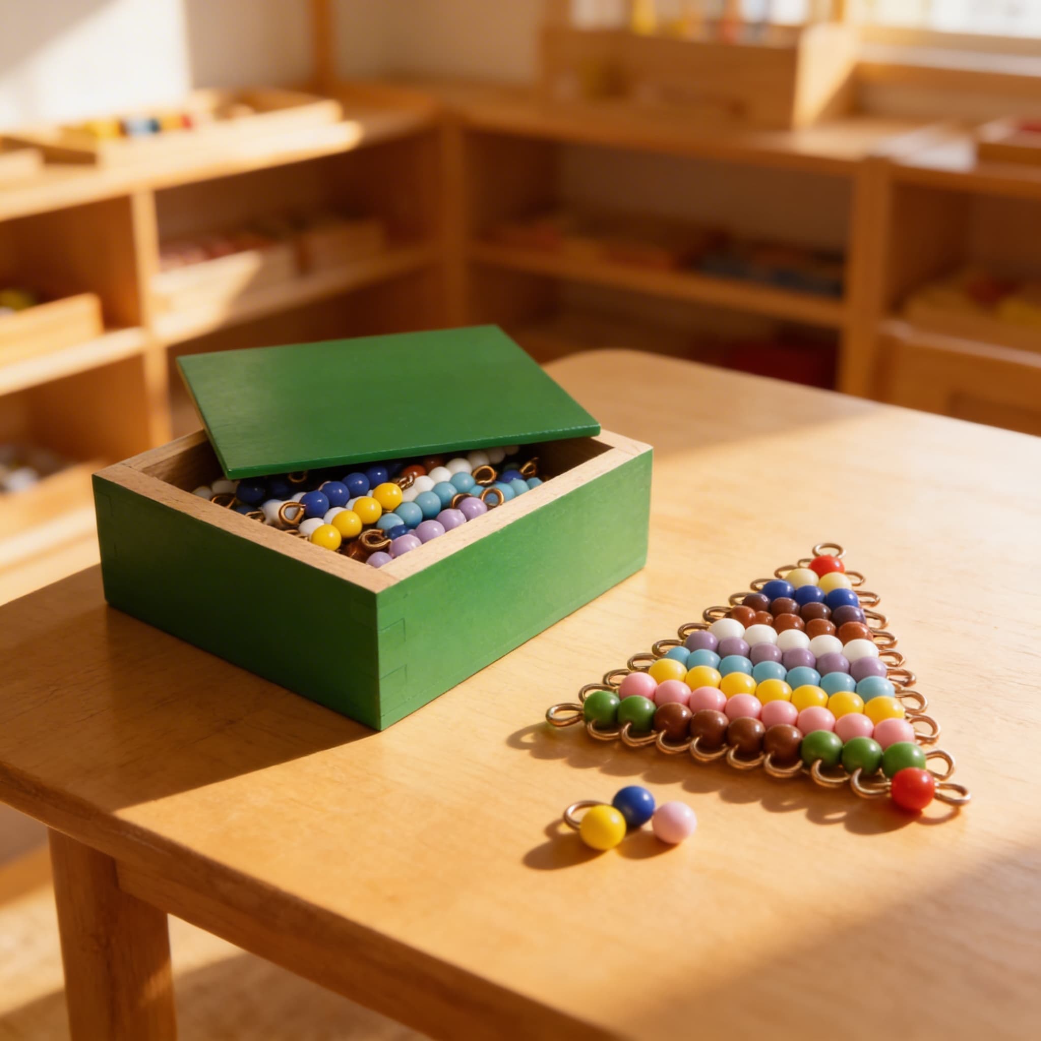 Farbige Perlentreppen — 10 Sets Glasperlen 1-10 — Im Einsatz