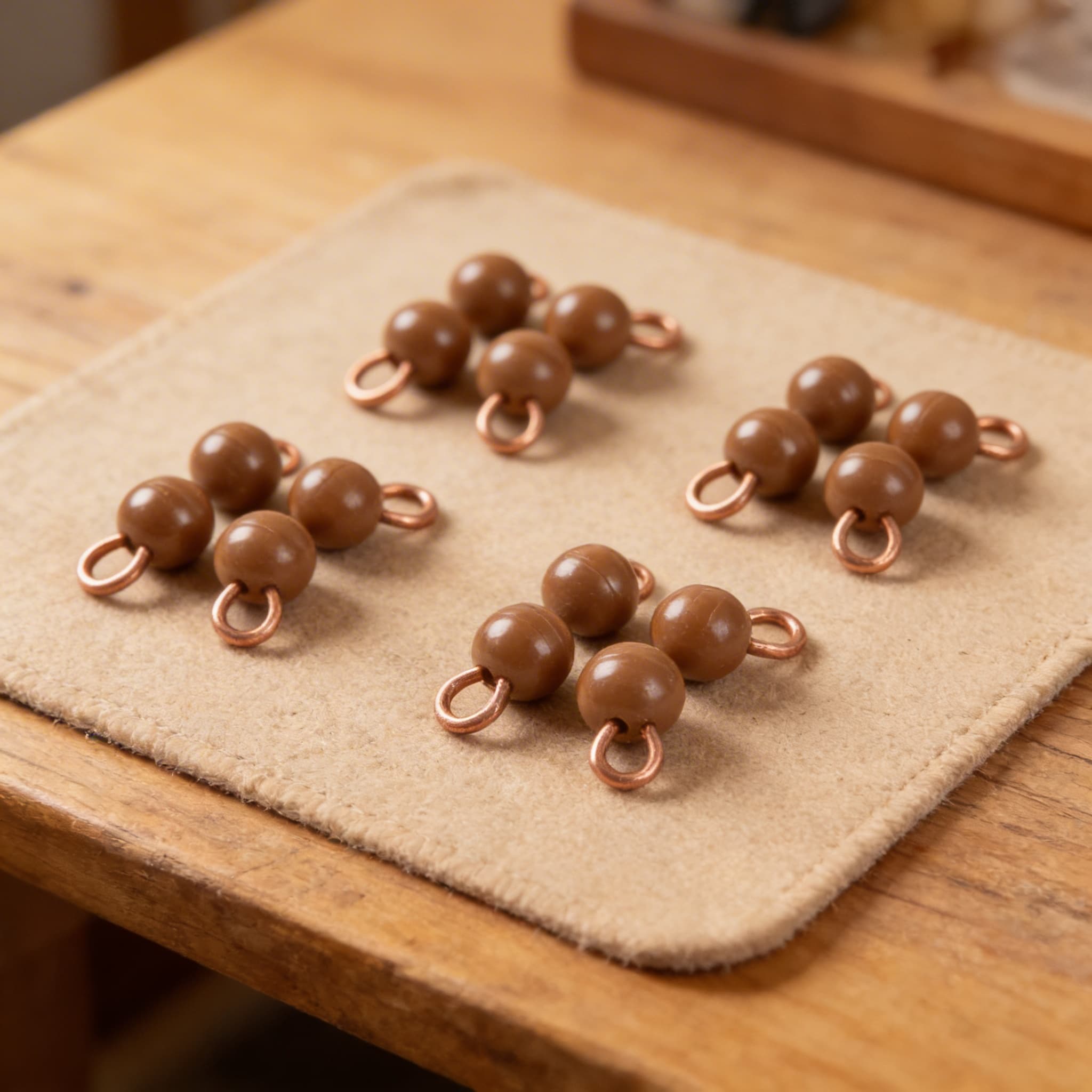 Einzelner Nylonperlenstab der 8: Braun — Ansicht 3