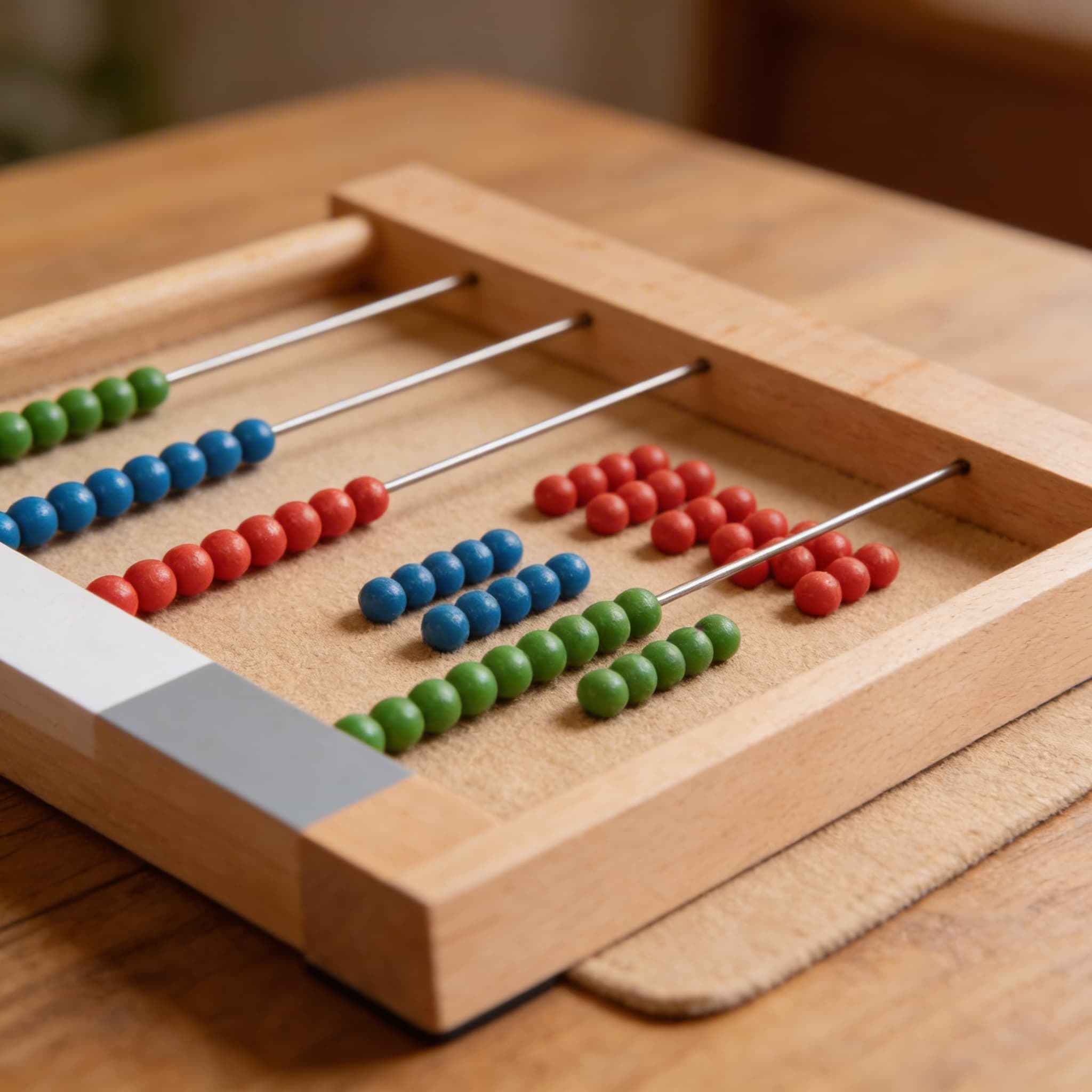 Kleiner Perlenrahmen — Mathematische Operationen mit Farbperlen — Detailansicht