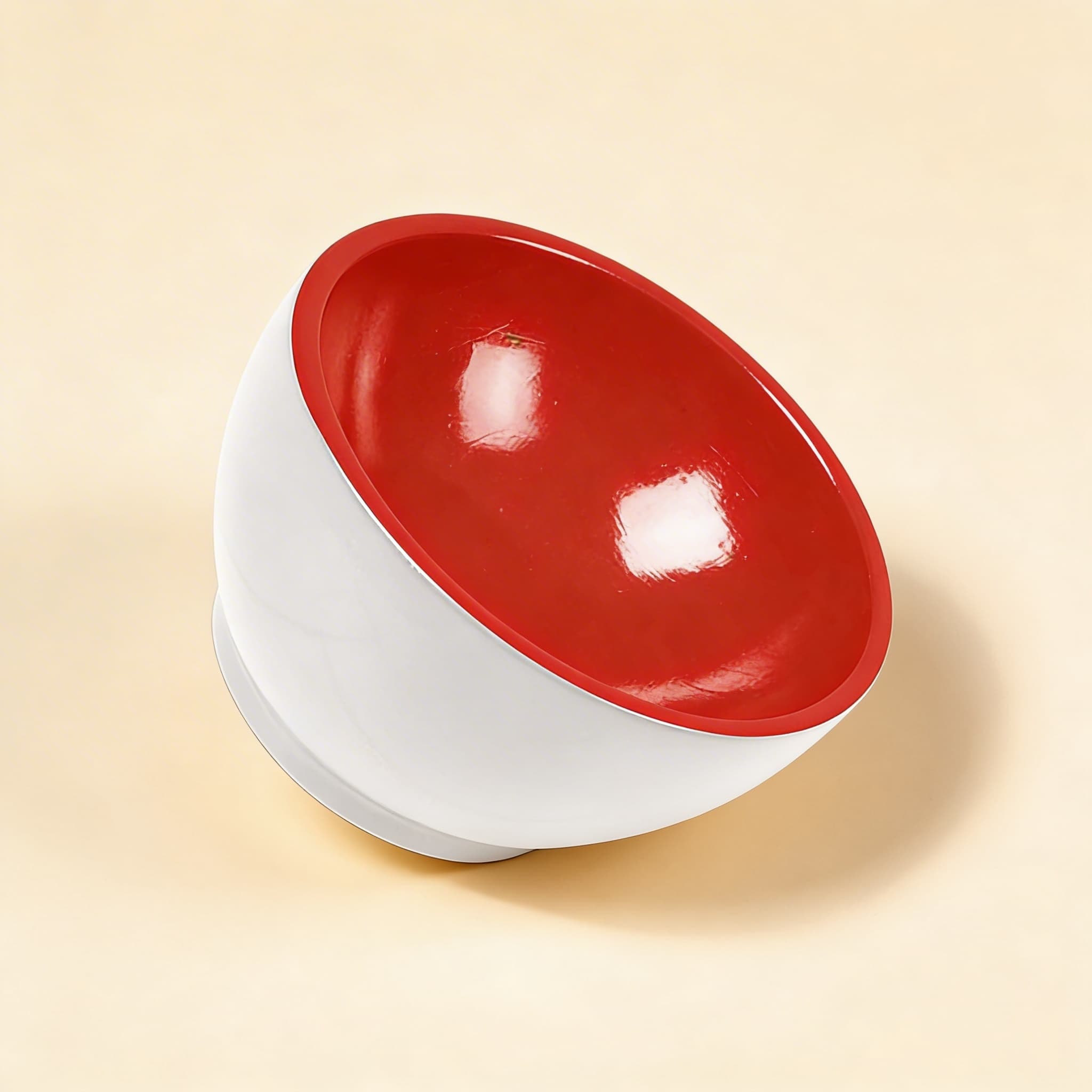 Holzbecher: Weiß / Rot — Ansicht 2