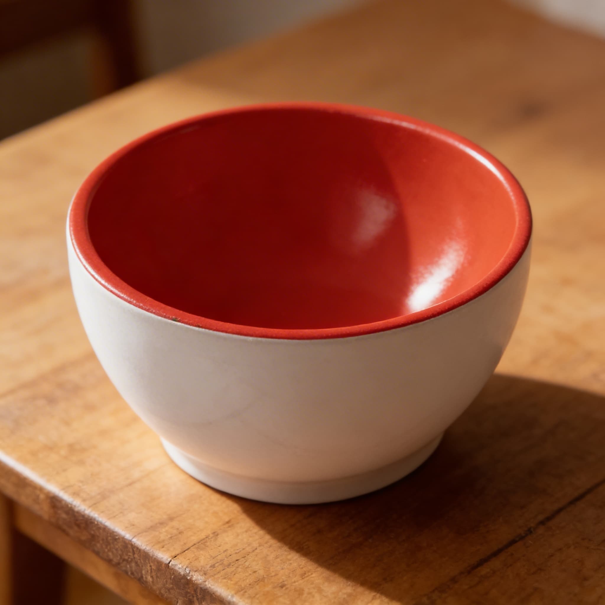 Holzbecher: Weiß / Rot — Ansicht 3