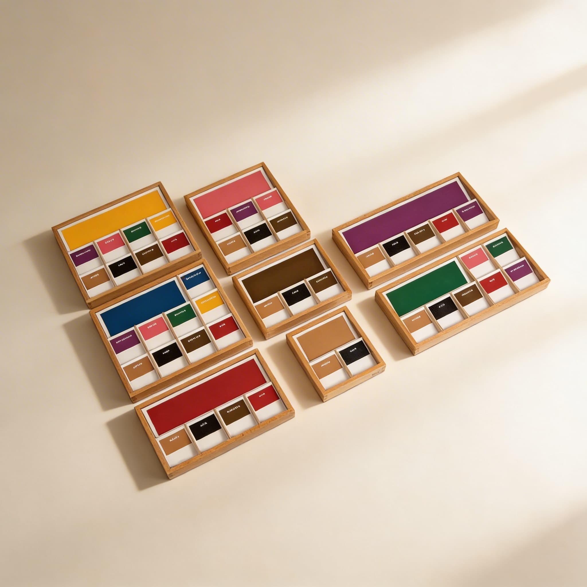 Gramatické krabice — Barevné karty pro analýzu vět — Katalogový pohled