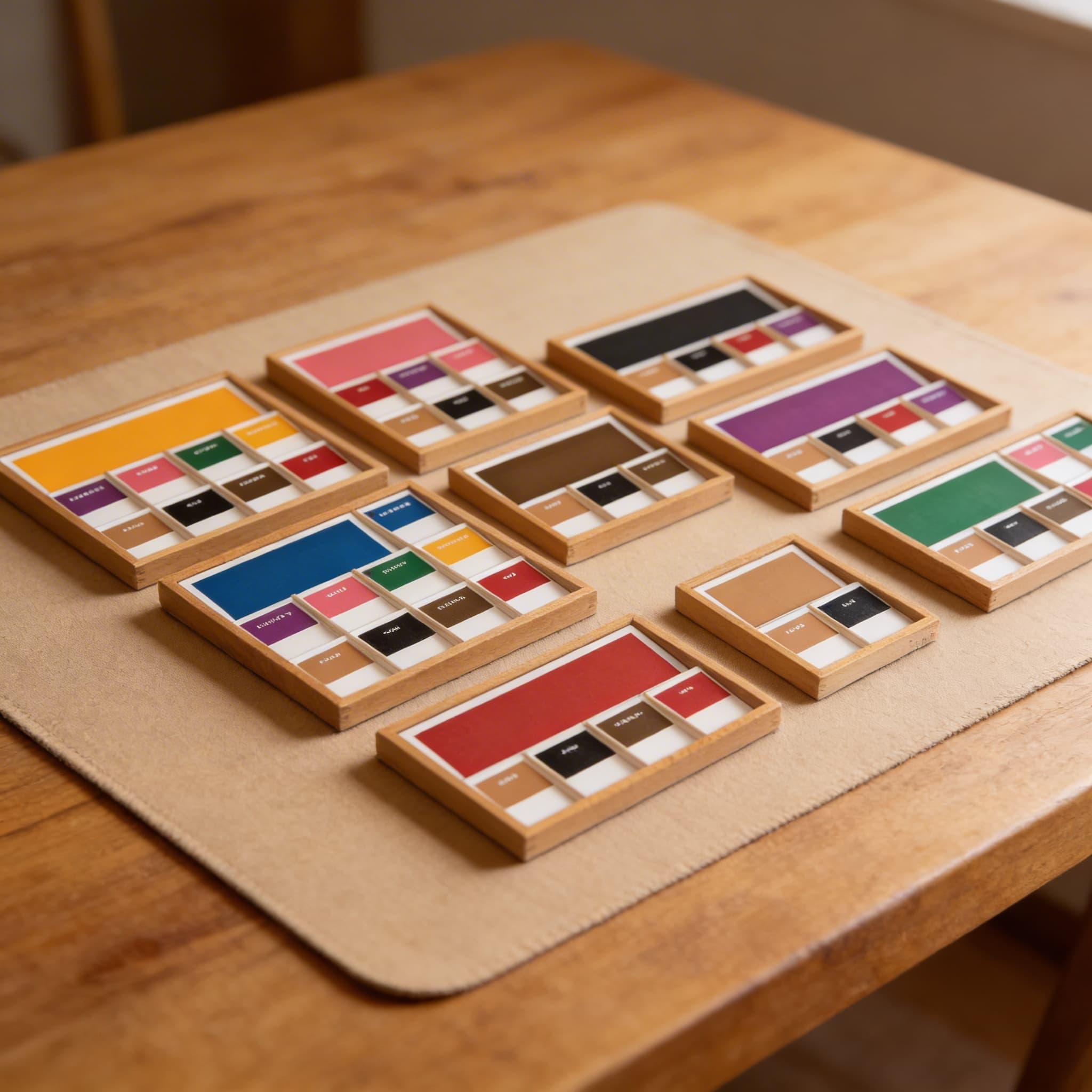 Gramatické krabice — Barevné karty pro analýzu vět — Detailní pohled