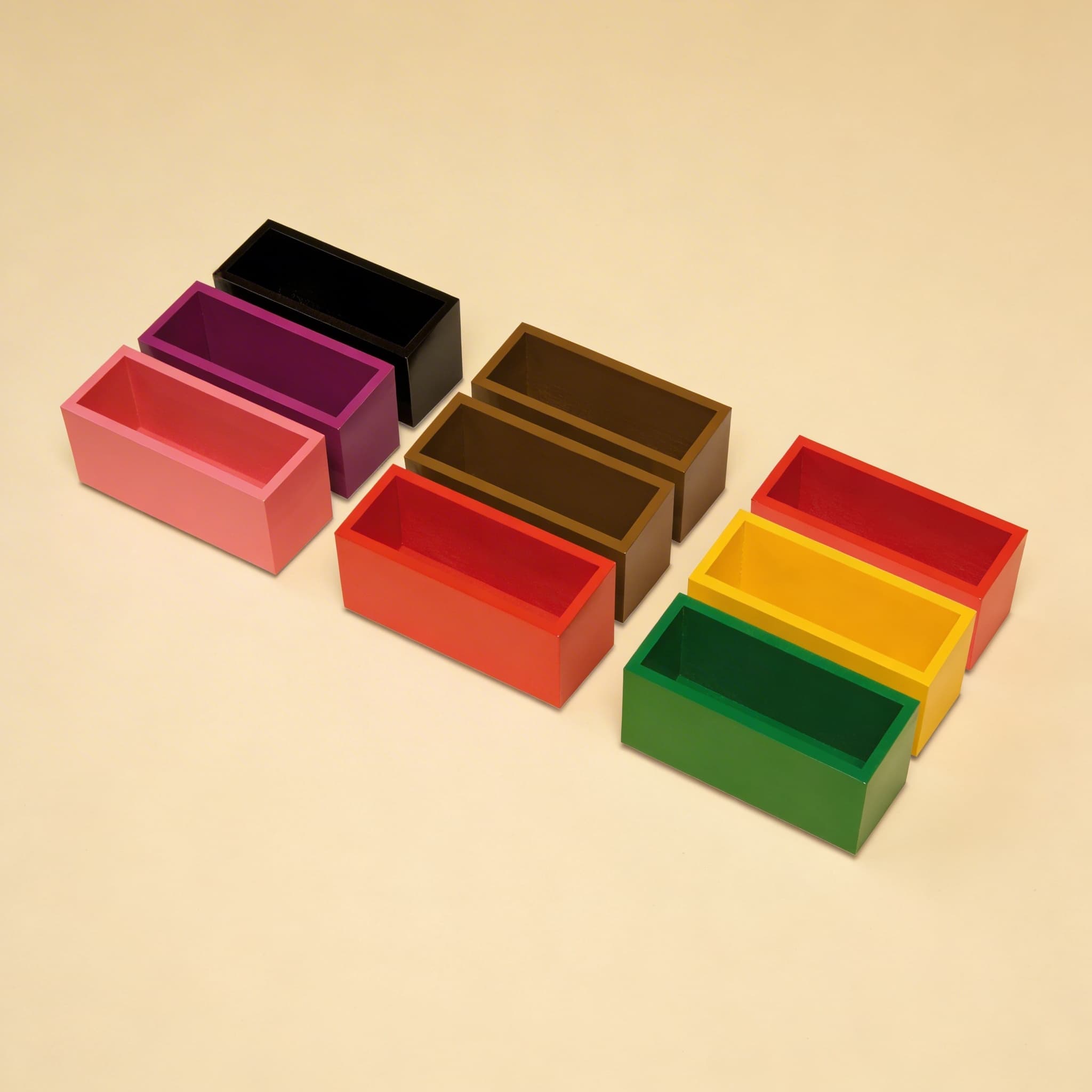 Grammatik-Befehlskästen — Acht farbkodierte Aktivitätsboxen — Seitenansicht