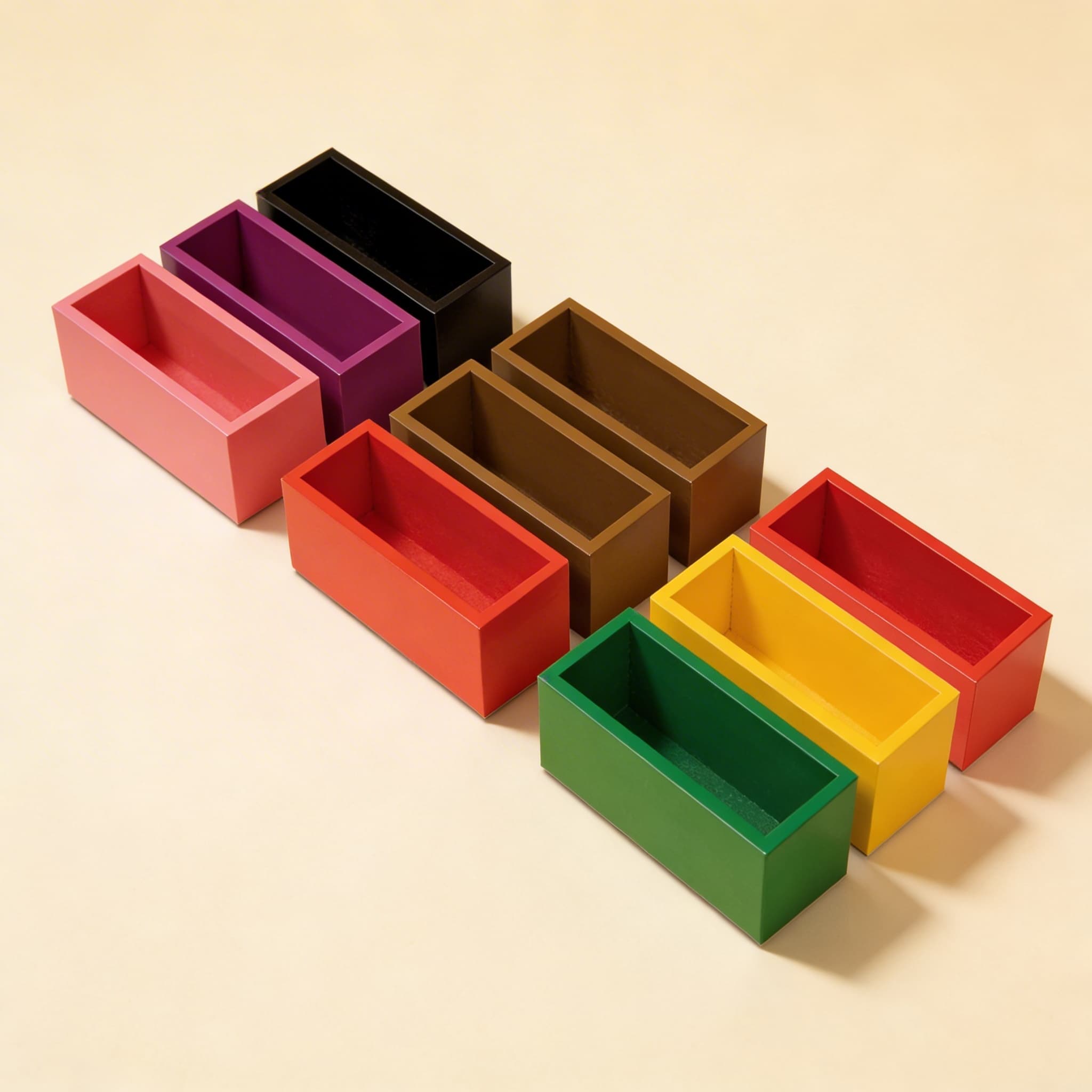 Grammatik-Befehlskästen — Acht farbkodierte Aktivitätsboxen — Katalogansicht