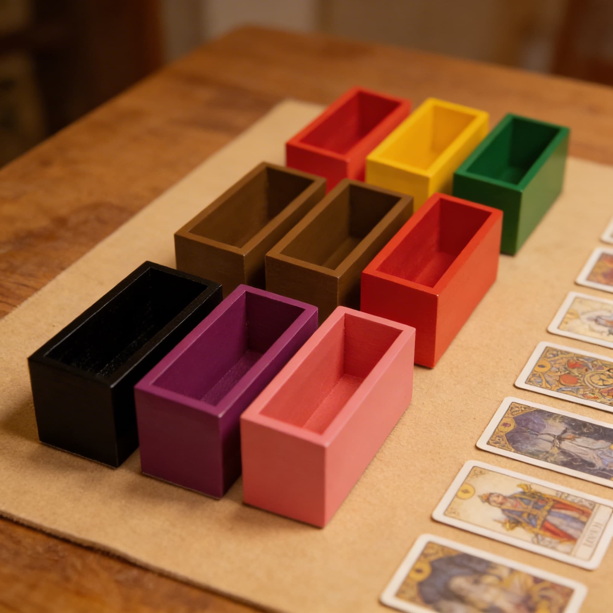 Grammatik-Befehlskästen — Acht farbkodierte Aktivitätsboxen — Detailansicht