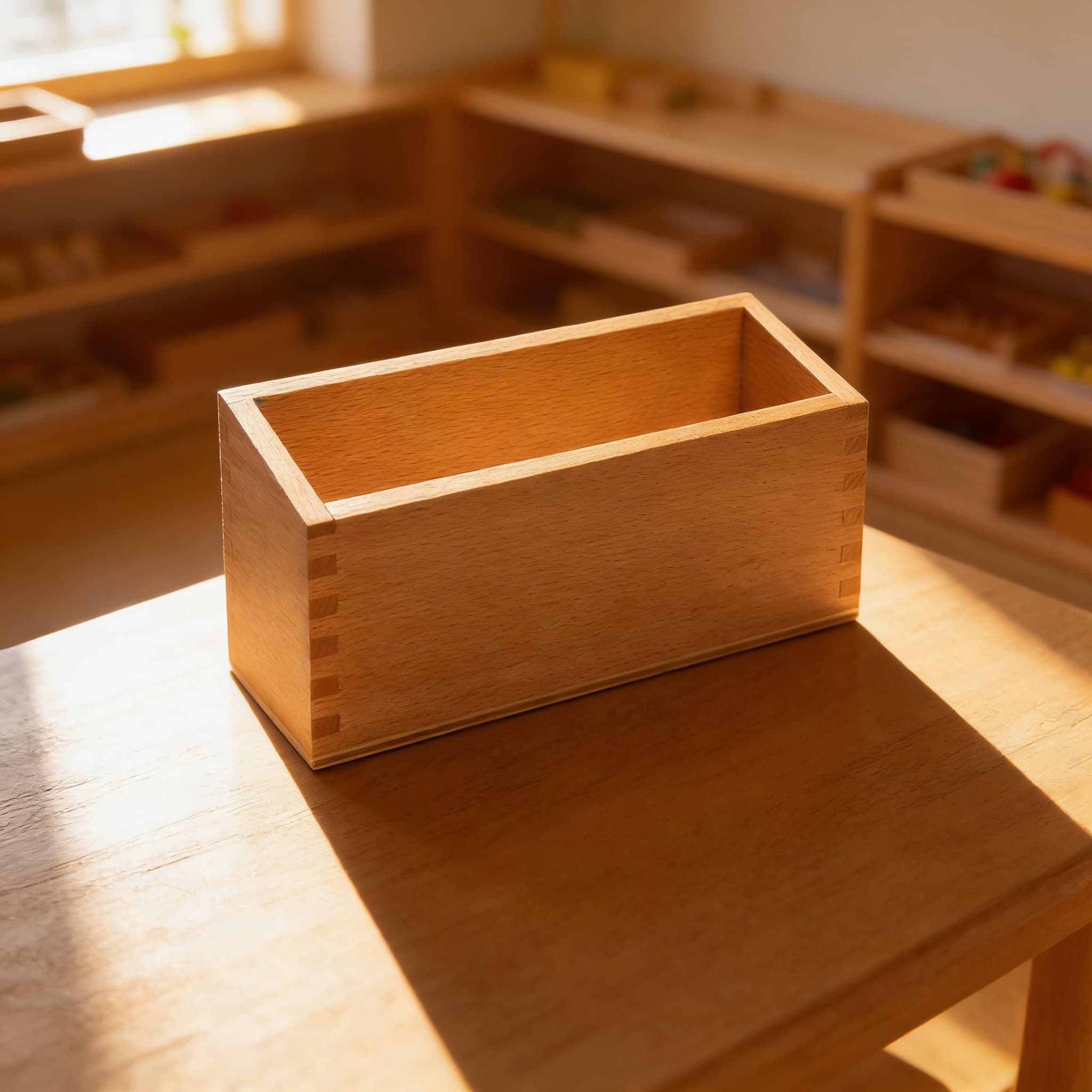 Befehlsbox — Naturholz-Aufbewahrung mit Schwalbenschwanzverbindung — Im Einsatz