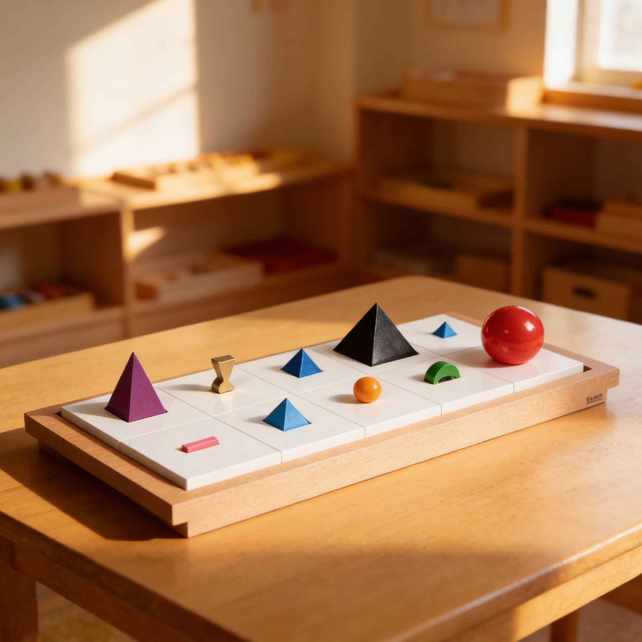 3D Holz-Grammatiksymbole: 10er-Set mit Tablett — Ansicht 4