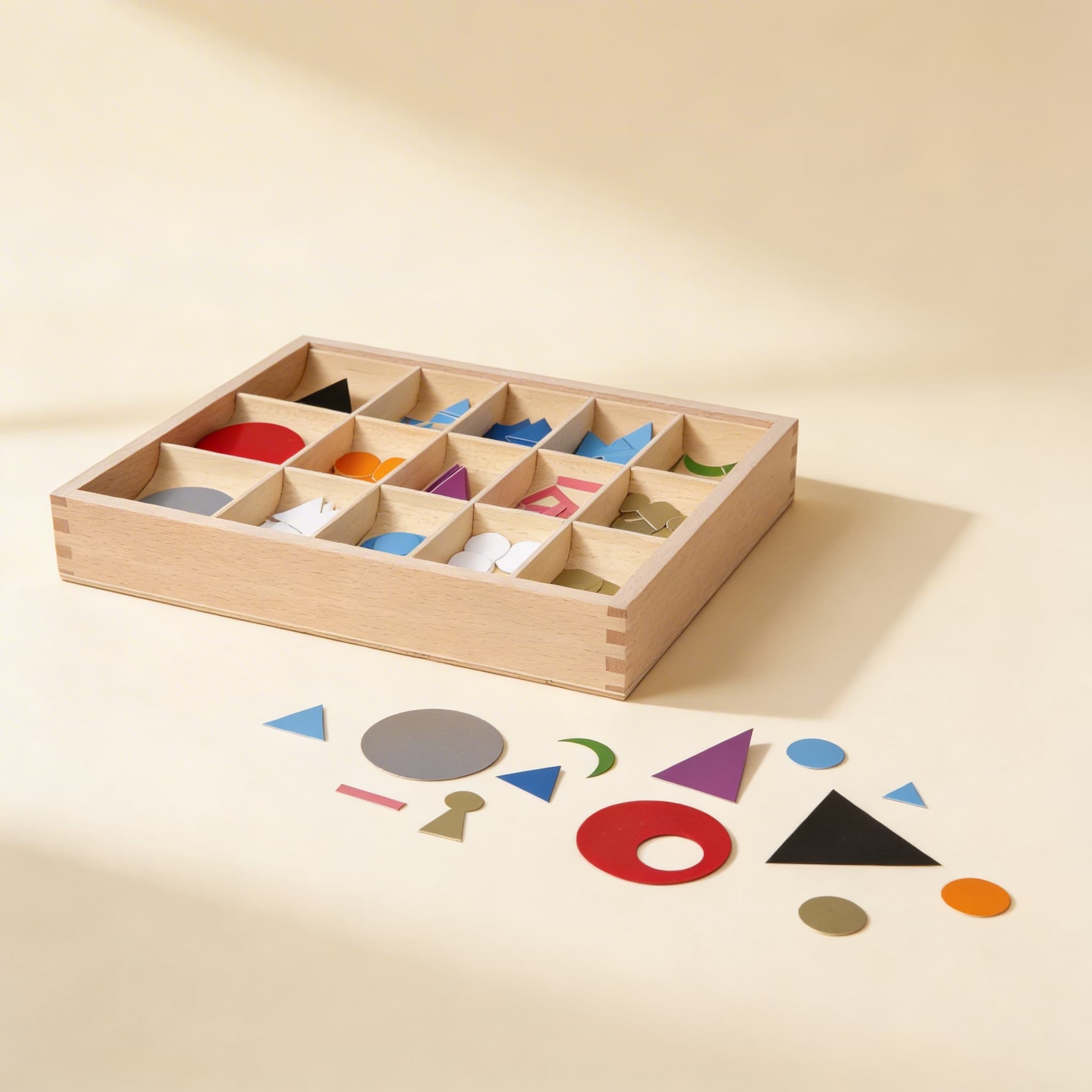 Grammatik-Symbole-Set — Plastik Farbkodierte Wortarten — Seitenansicht