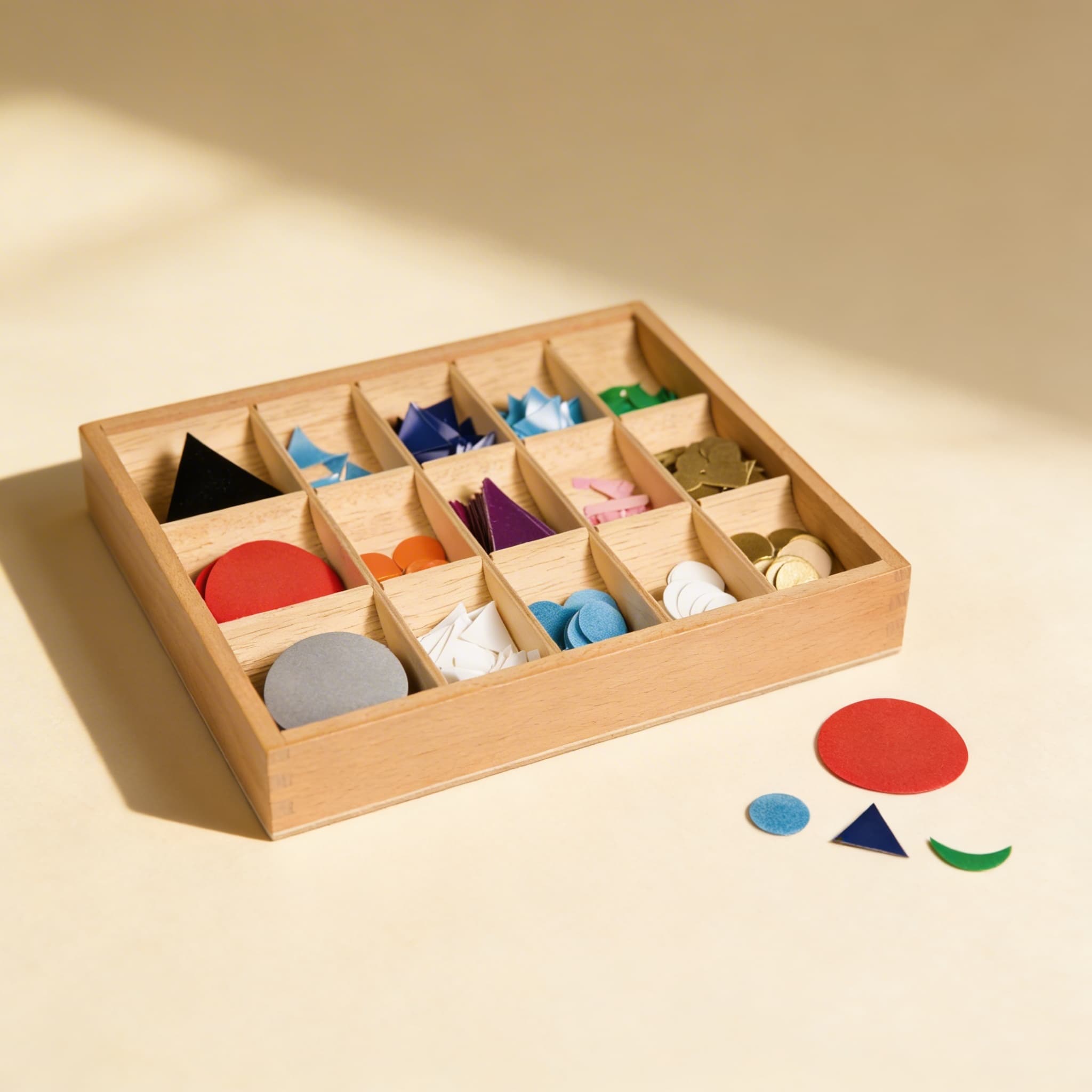 Grammatiksymbole Box — Aufbewahrung für Papier-Sprachsymbole — Seitenansicht