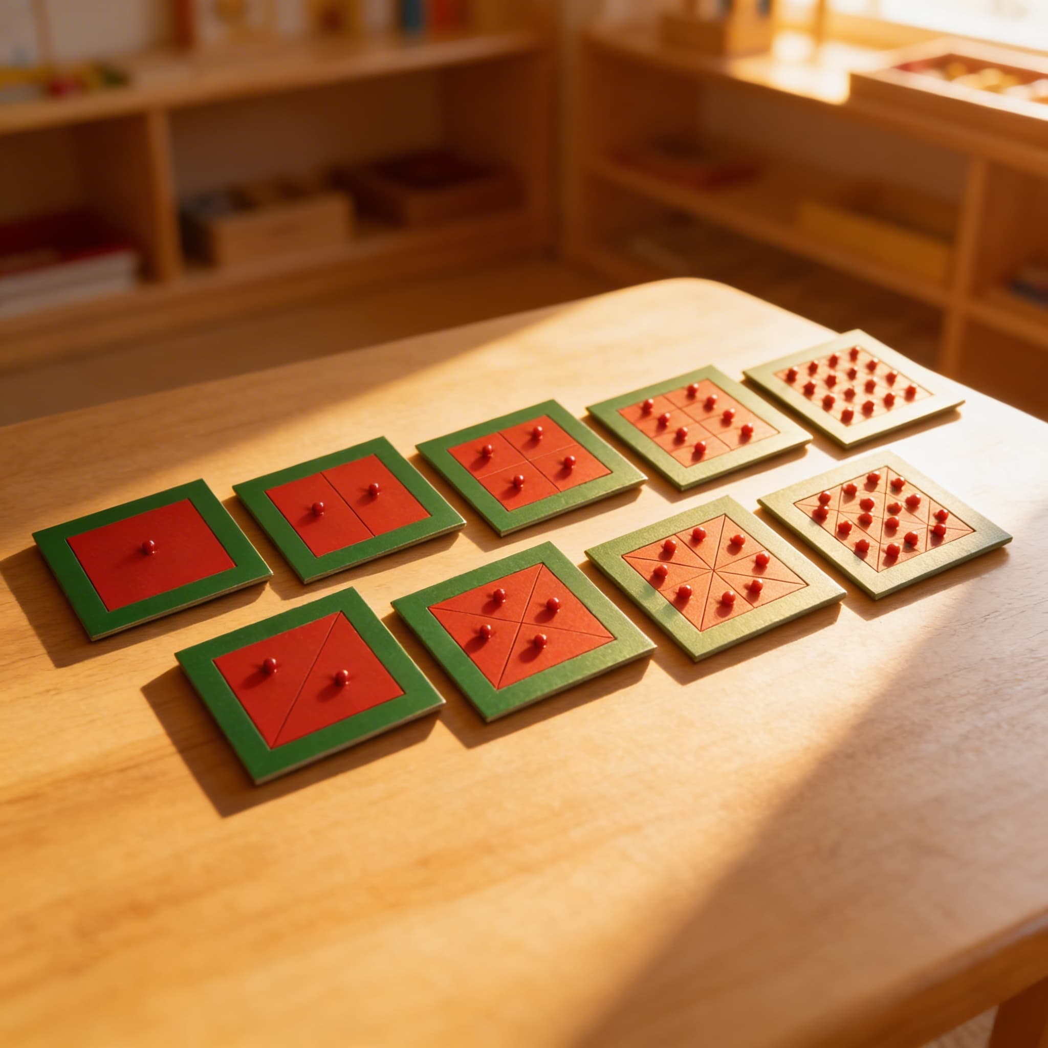 Metallquadrate: 9 Platten — Im Einsatz