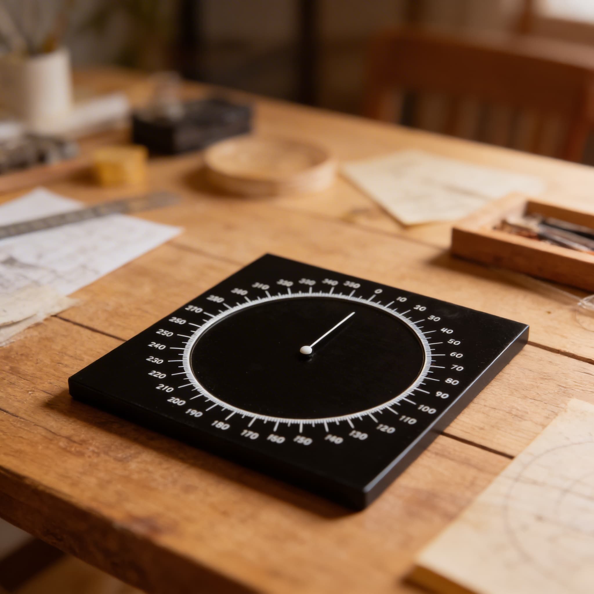 Instrument zur Winkelmessung, Metall — Detailansicht