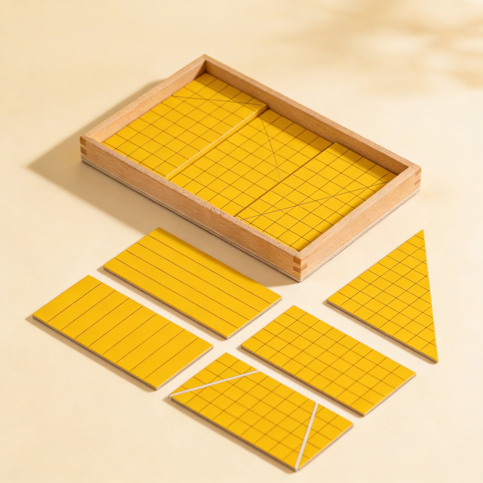 Gelbe Dreiecke für Flächenberechnung — Seitenansicht