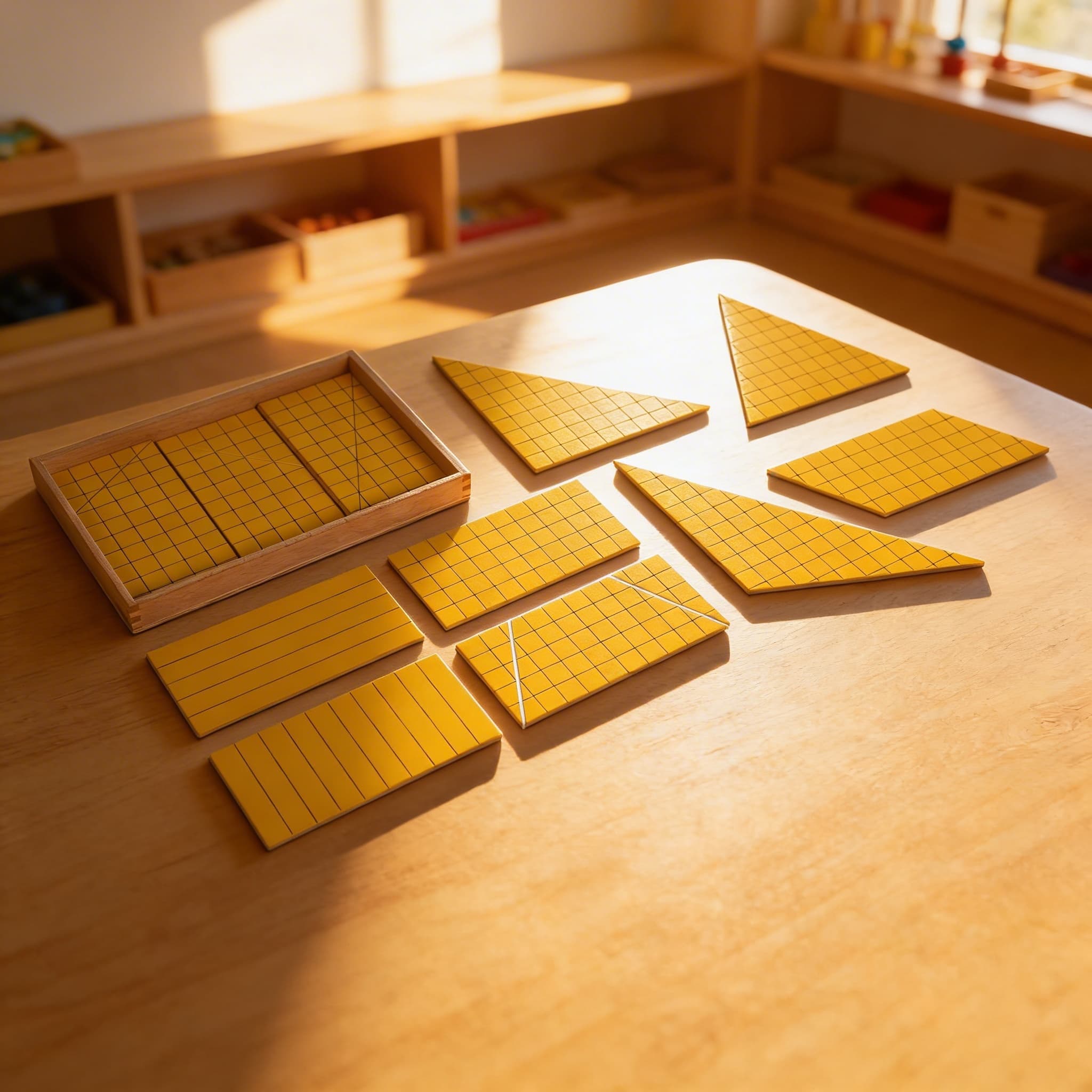 Gelbe Dreiecke für Flächenberechnung — Im Einsatz