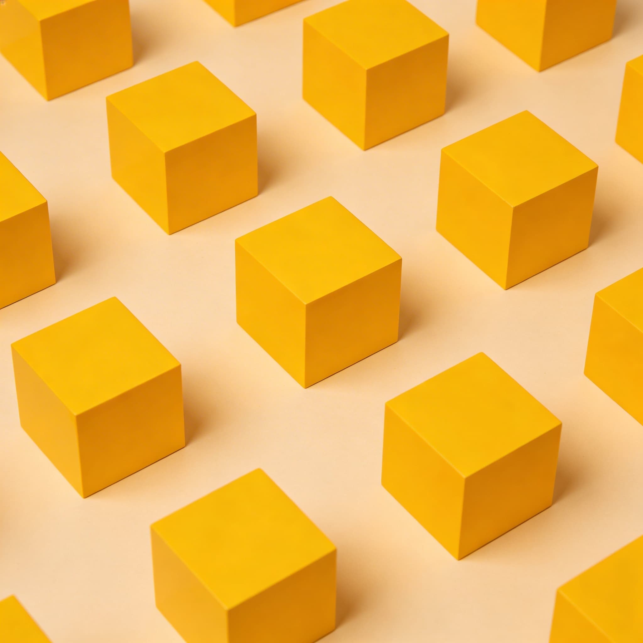 Gelber Würfel — Großer geometrischer Körper (27cm) — Seitenansicht