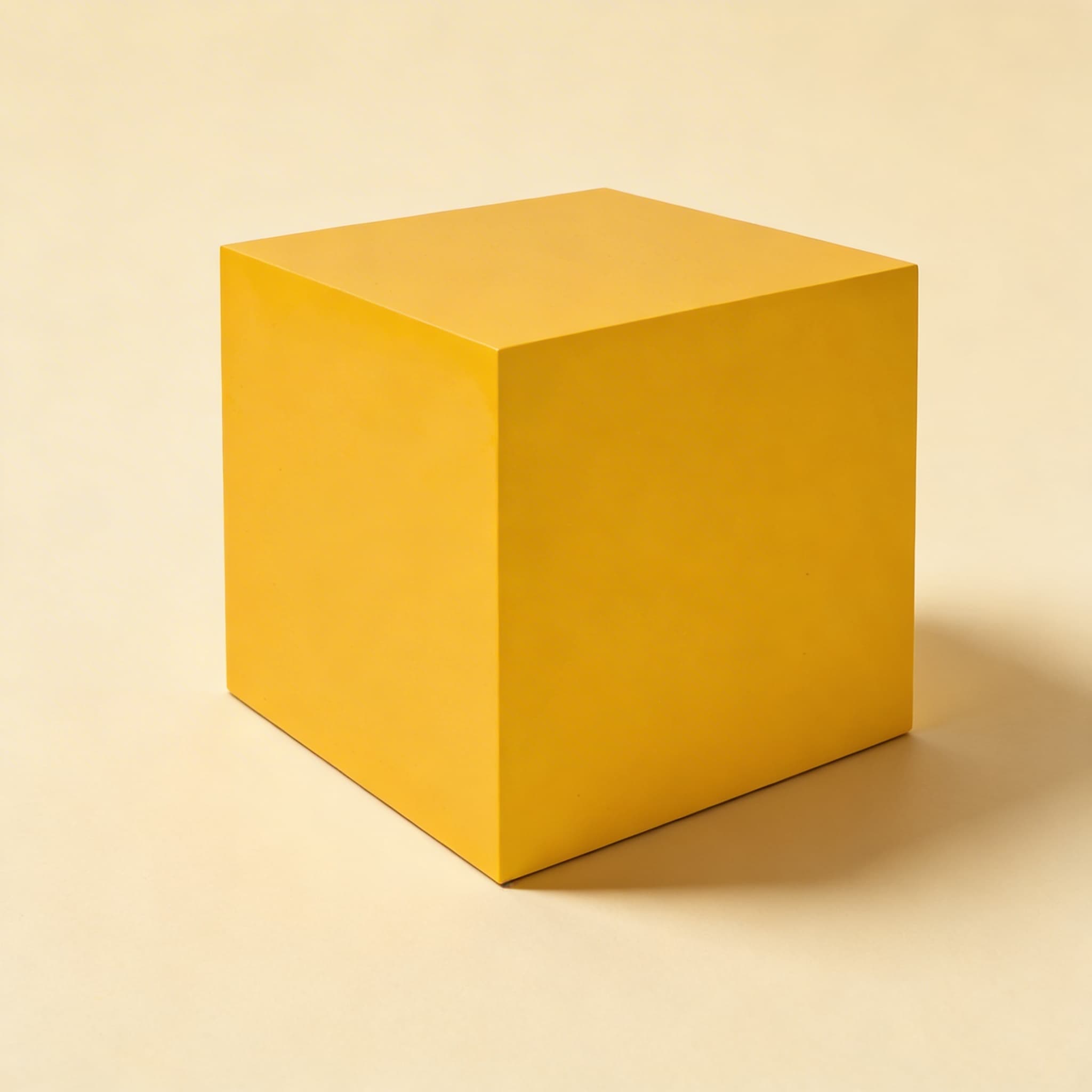 Gelber Würfel — Großer geometrischer Körper (27cm) — Katalogansicht