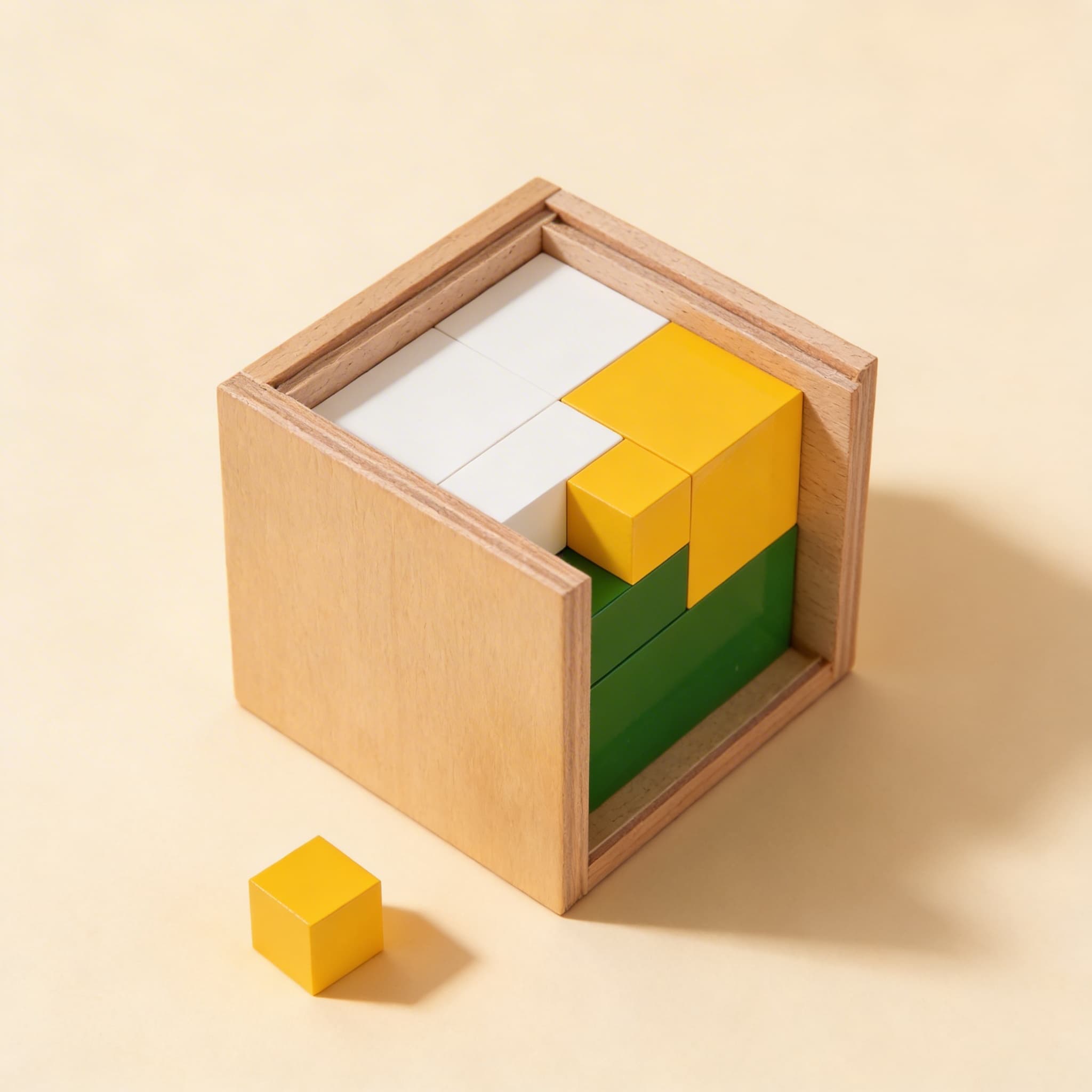 Zweierpotenzen-Würfel — Binäre Progression Mathematische Erkundung — Seitenansicht