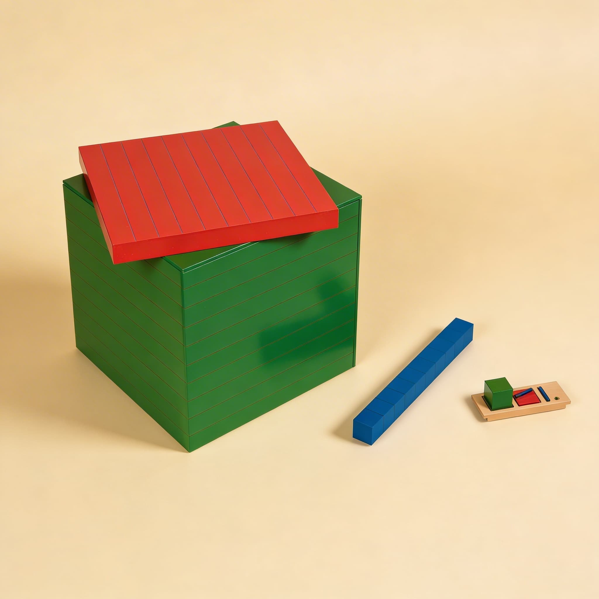 Geometrische Zahlenhierarchie — mathematische Beziehungen durch Körper — Seitenansicht