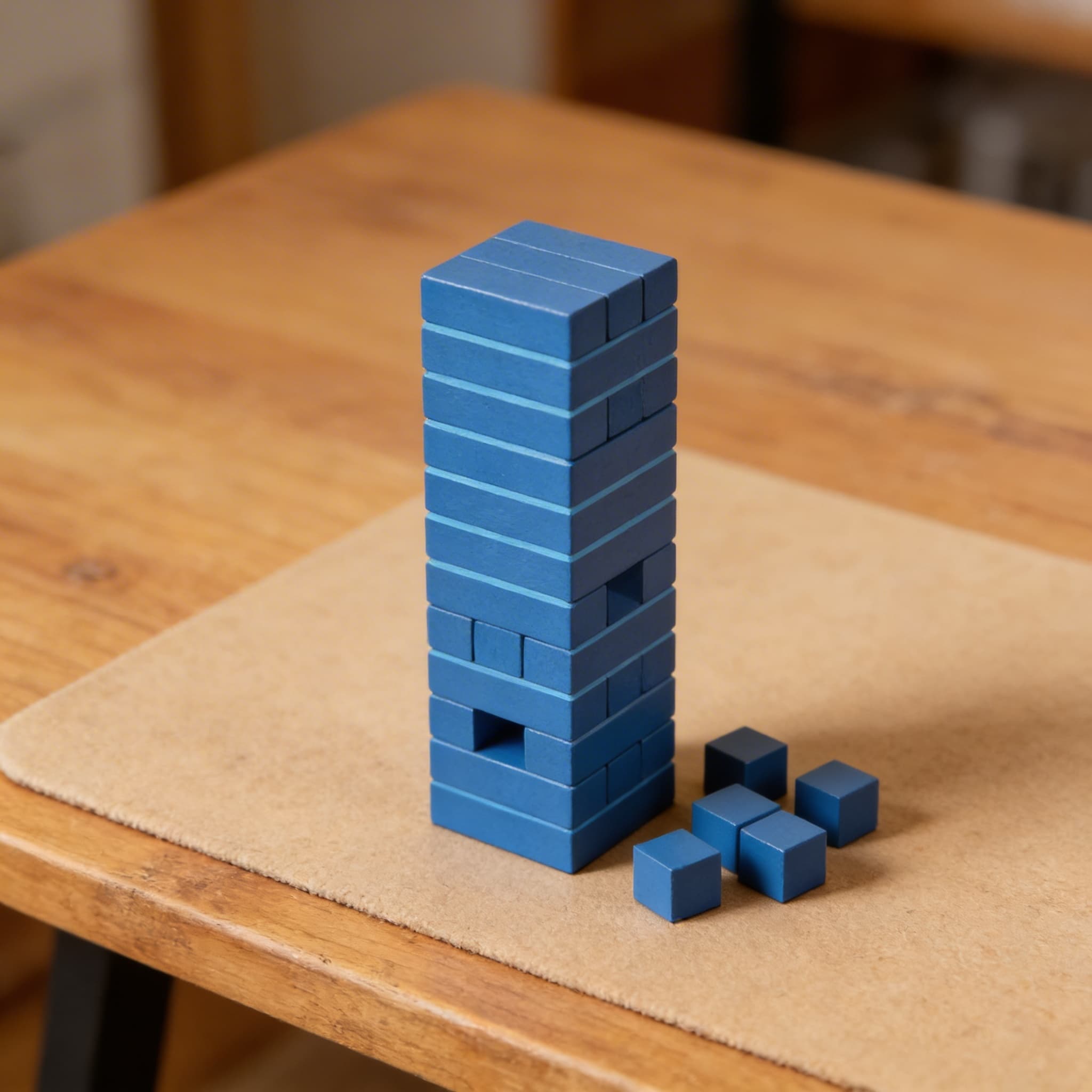 Blauer Geometrischer Stab — 50mm Längen- & Mengenkonzept — Detailansicht