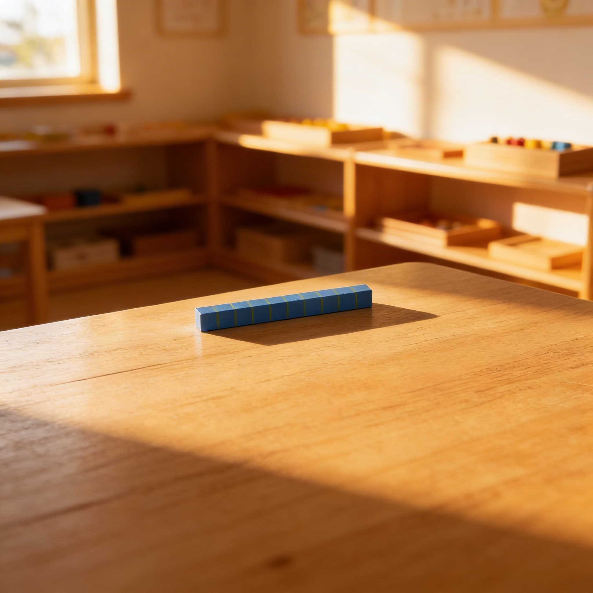 Blauer Geometrischer Stab — 50mm Längen- & Mengenkonzept — Im Einsatz