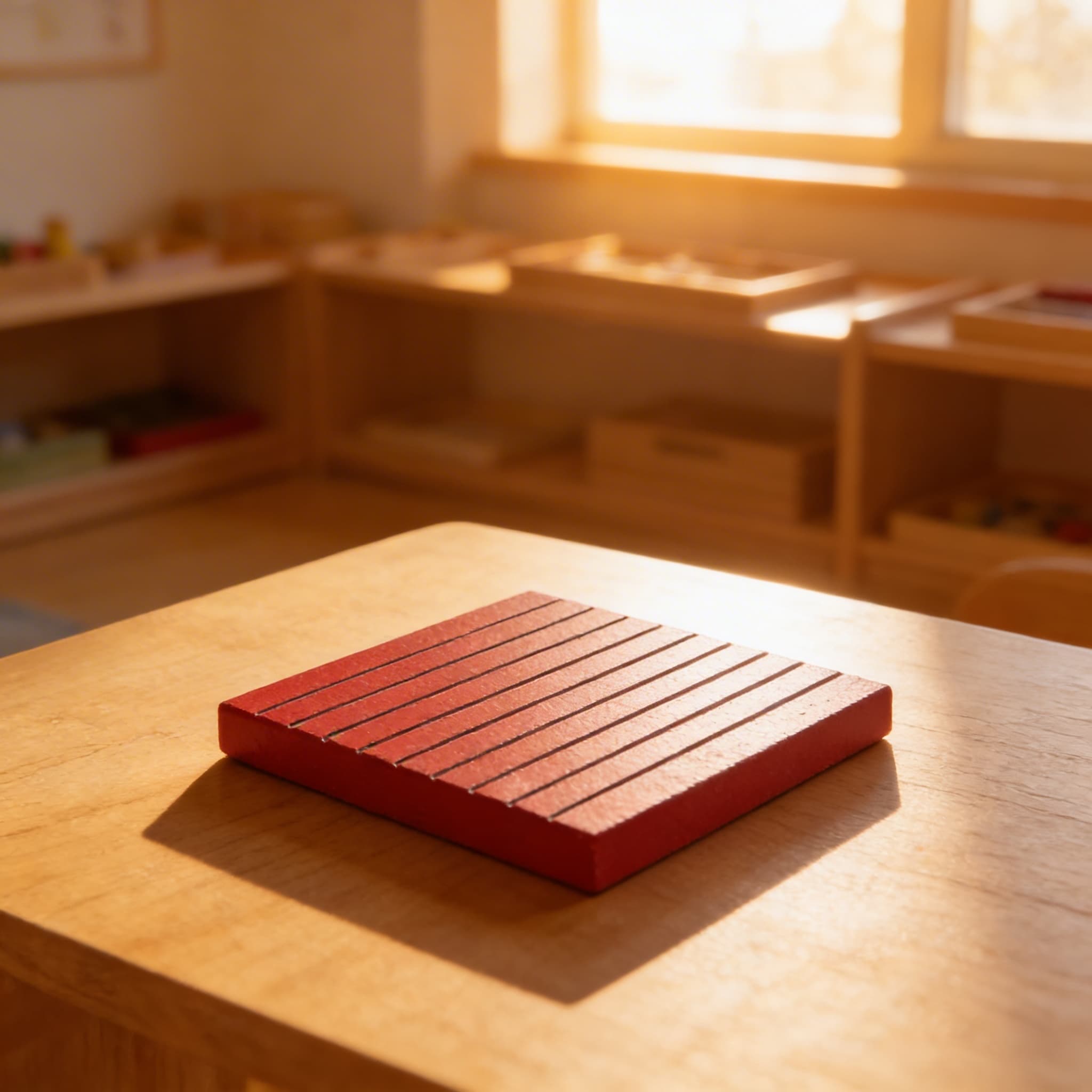 Červená Hierarchická Tabulka — 50×50×5mm Matematická — Při použití