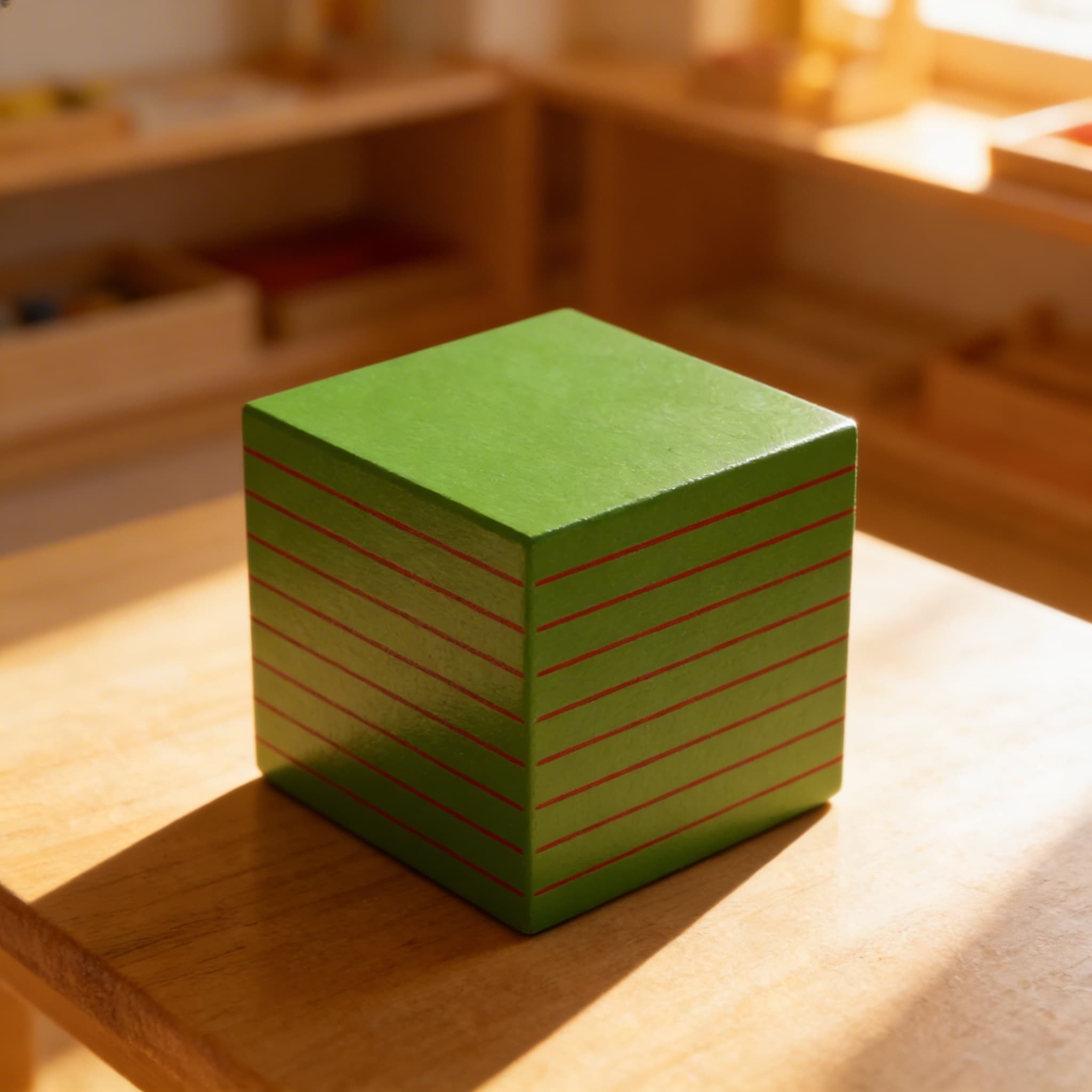 Zahlenhierarchie Würfel — 50mm Holz-Tausender-Darstellung — Im Einsatz