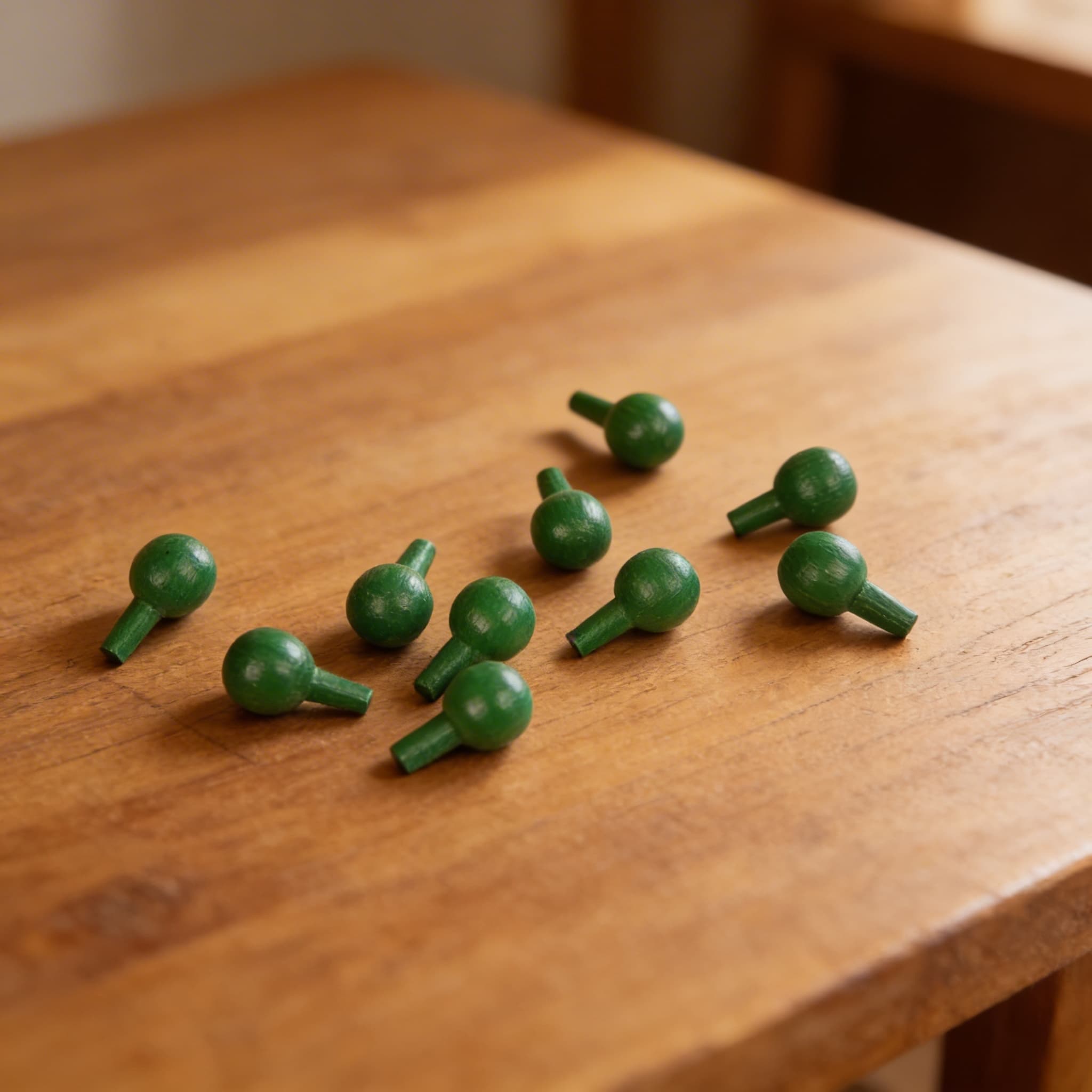 Stifte für das algebraische Steckbrett: Grün (10) — Detailansicht