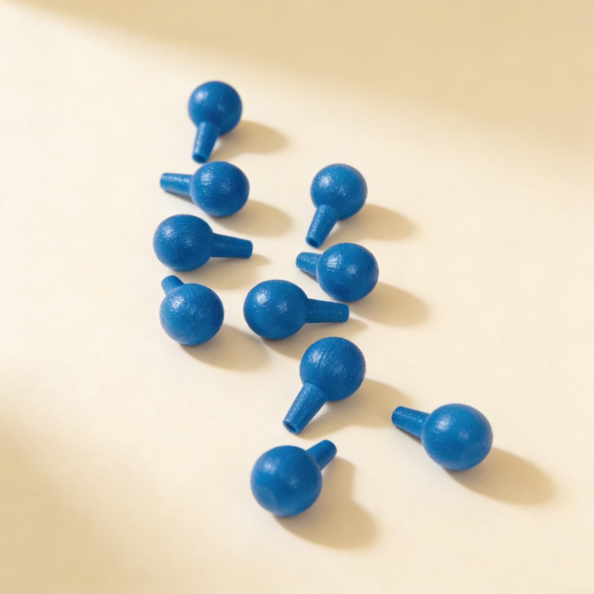 Stifte für das algebraische Steckbrett: Blau (10) — Seitenansicht