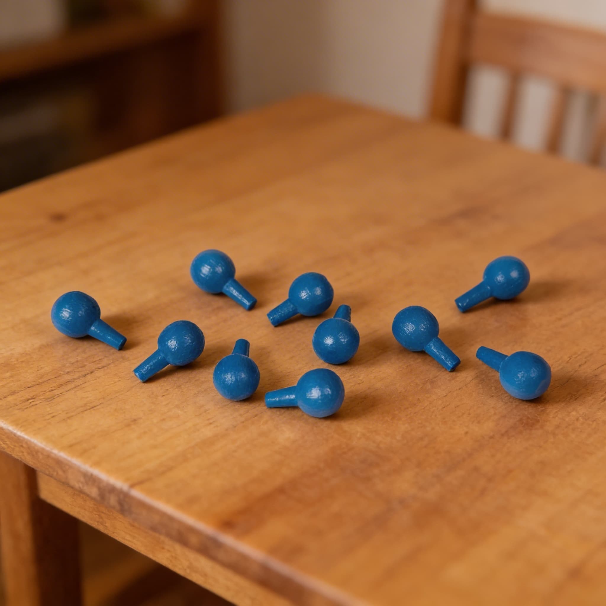 Stifte für das algebraische Steckbrett: Blau (10) — Detailansicht