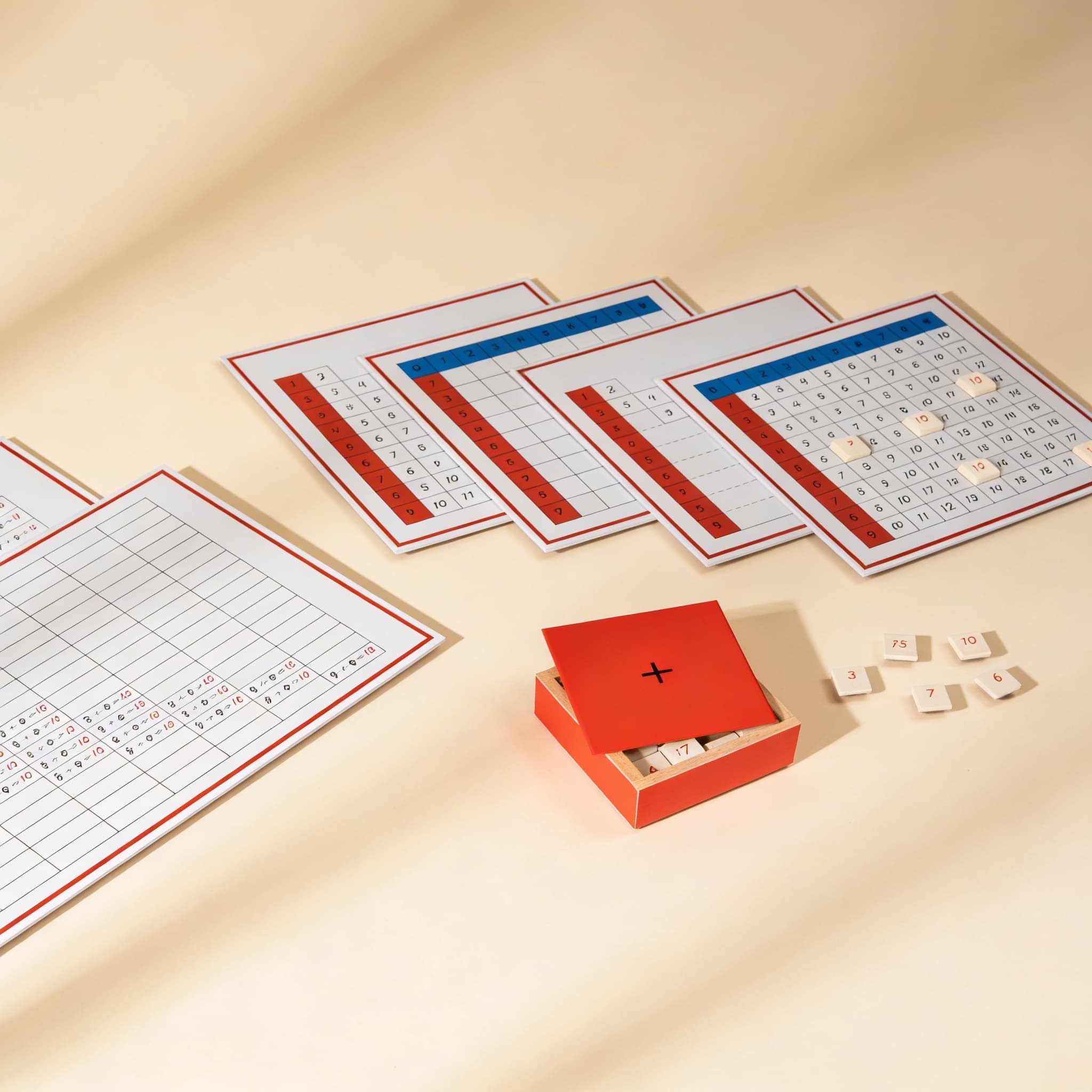 Pracovní tabulky sčítání — Boční pohled