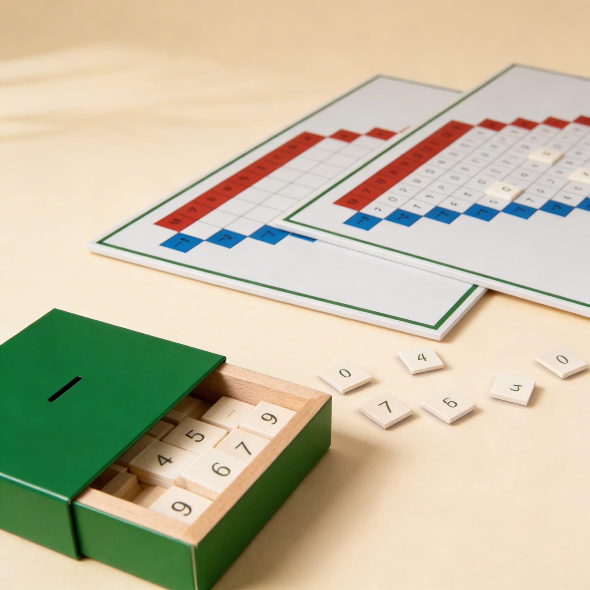 Pracovní tabulky odčítání — Boční pohled