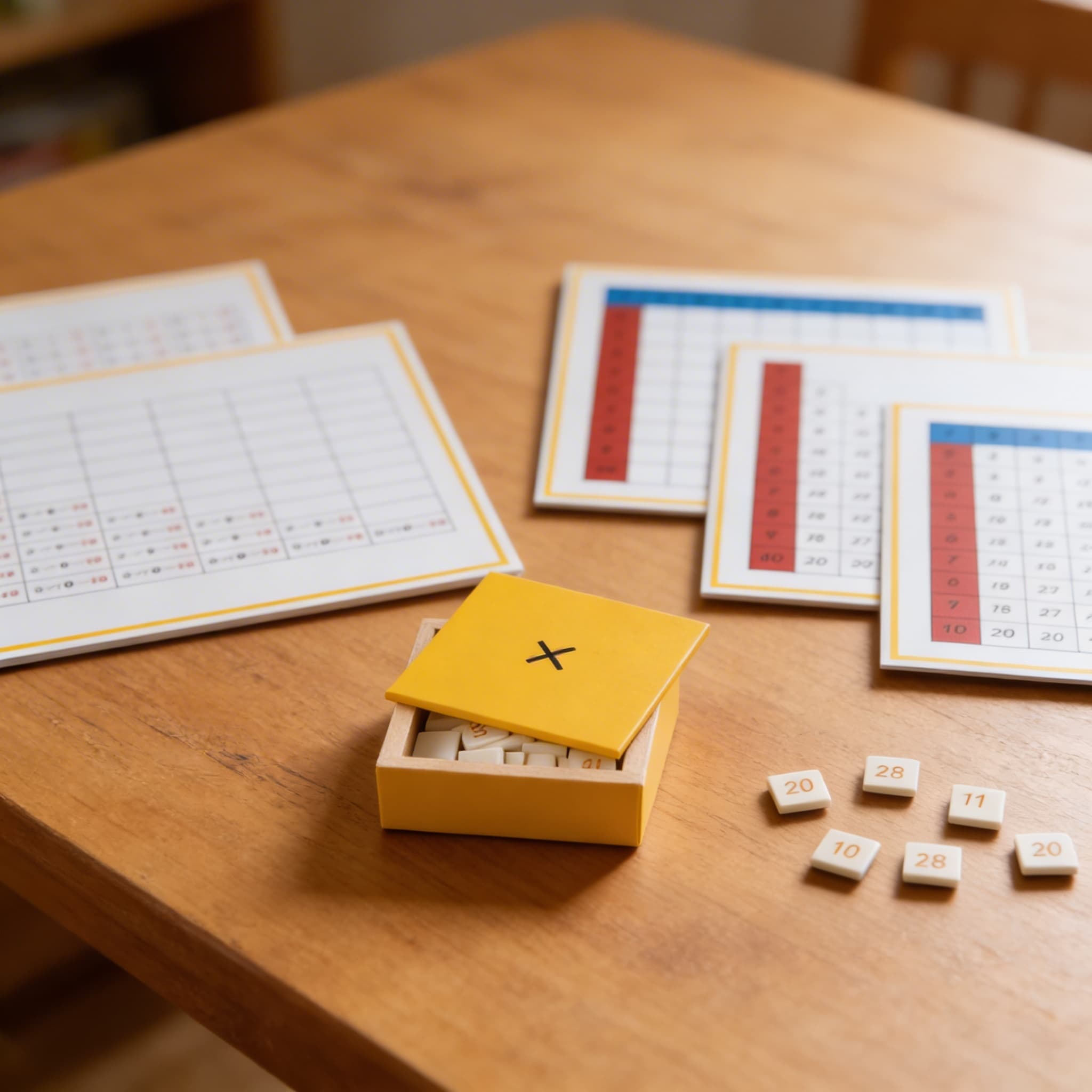 Pracovní tabulky násobení — Detailní pohled