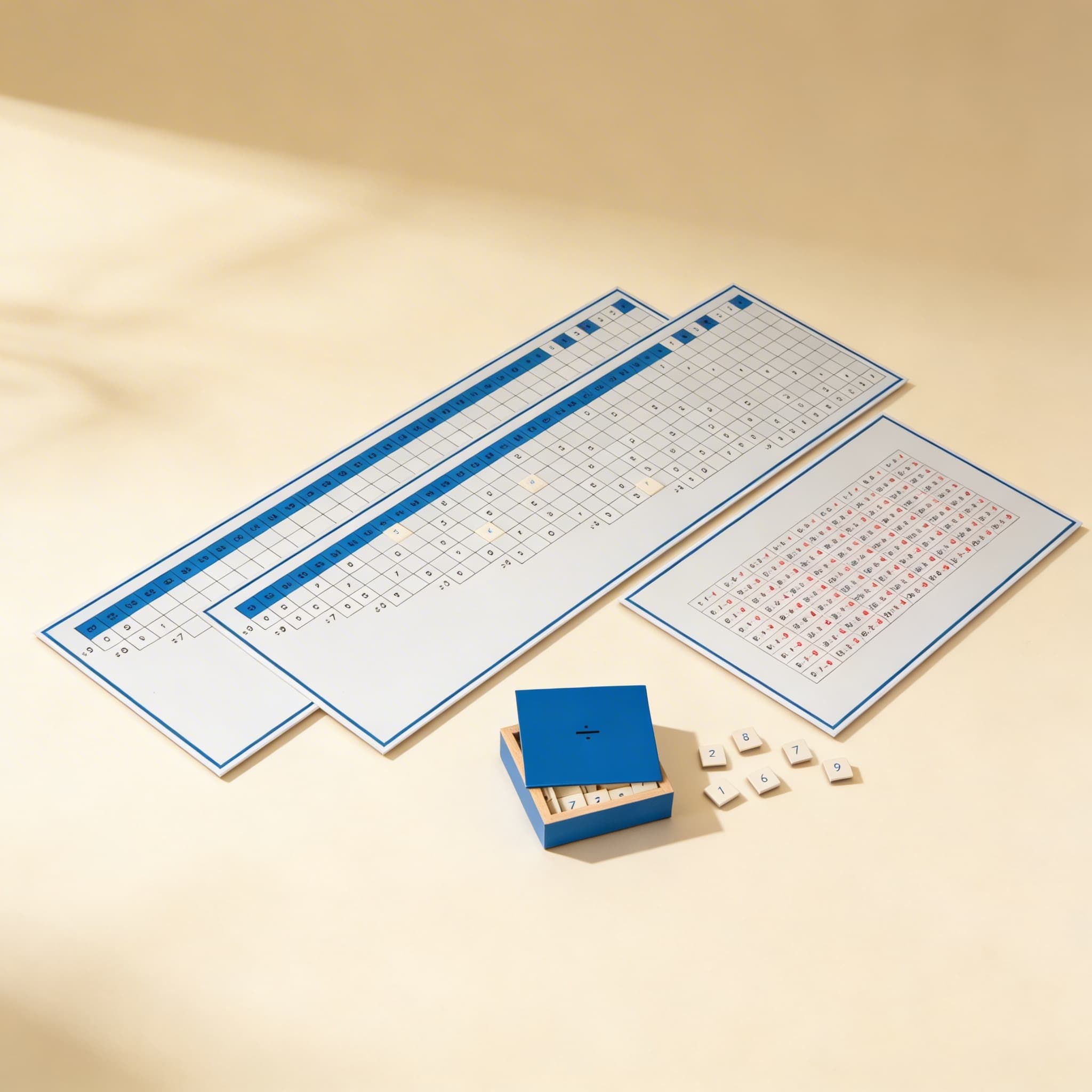 Pracovní tabulky dělení — Boční pohled