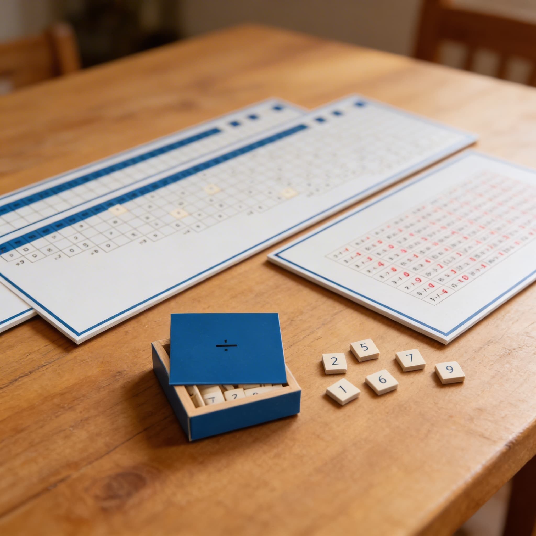 Pracovní tabulky dělení — Detailní pohled