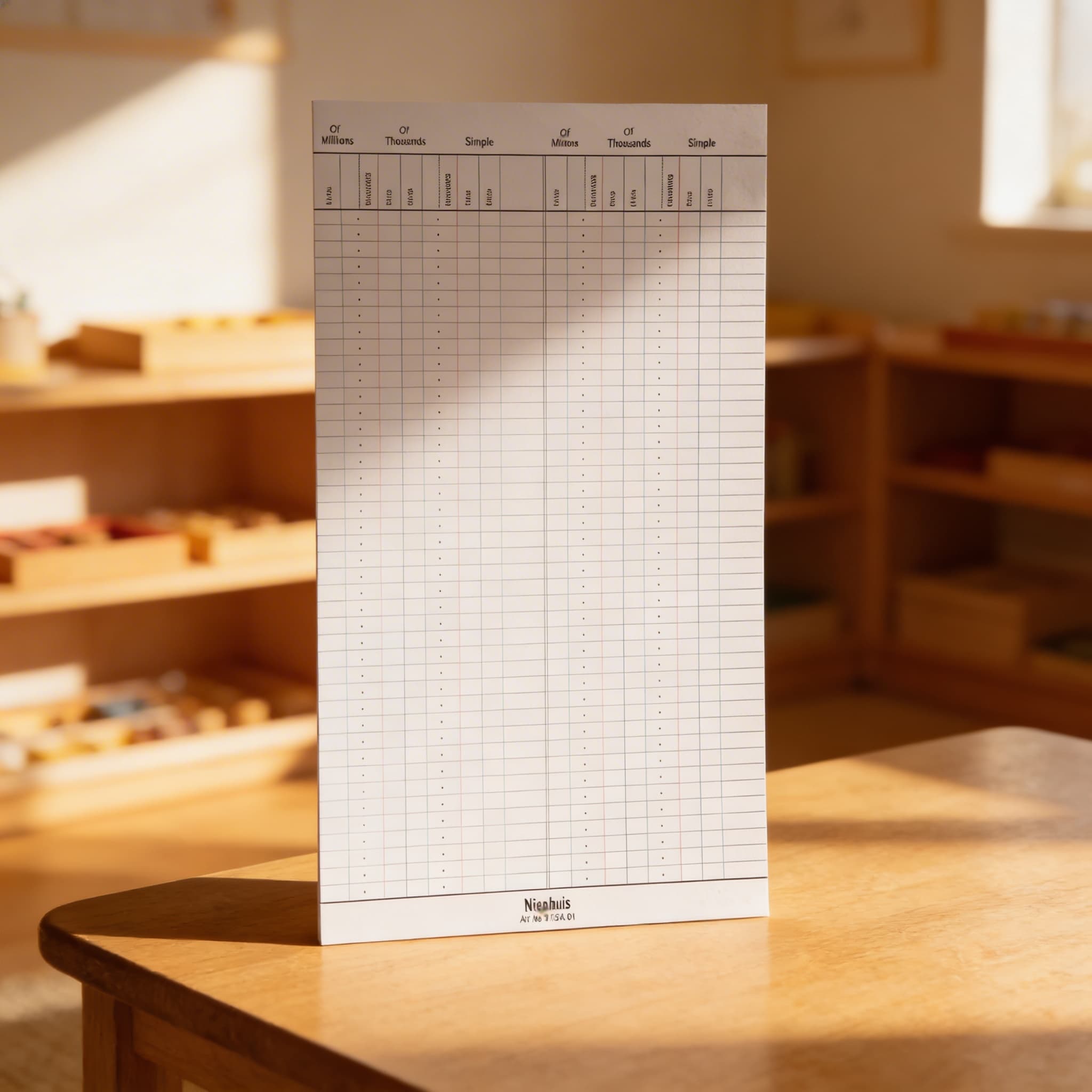 Papíry pro velký korálkový rám — 50 výpočtových listů — Při použití