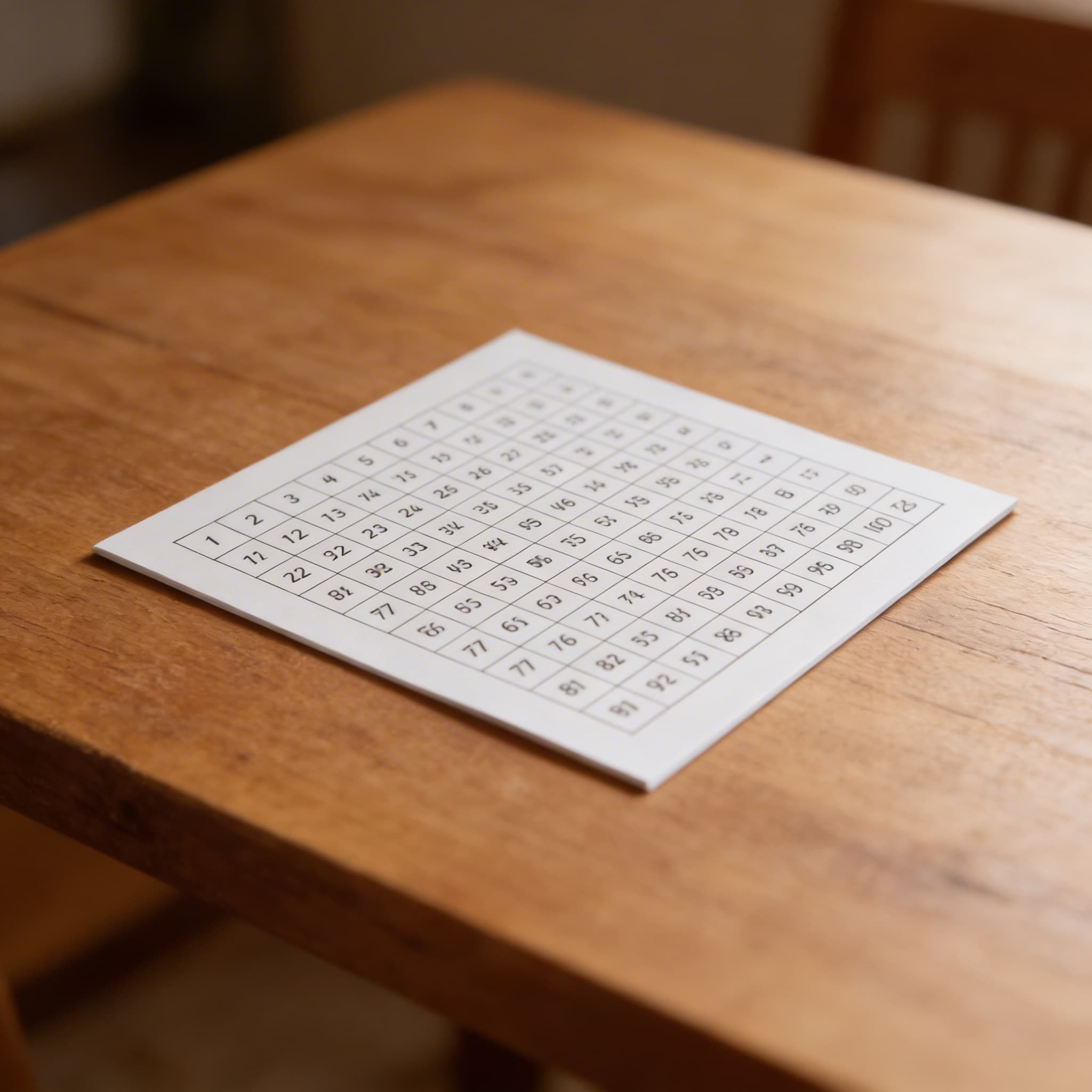 Kontrolná tabuľka: stovková tabuľa — Detailný pohľad