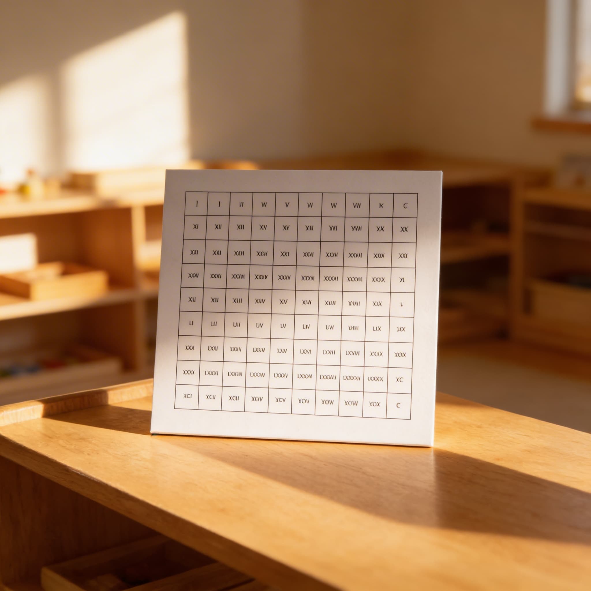 Kontrolní tabulka: stovková tabule s římskými číslicemi — Při použití