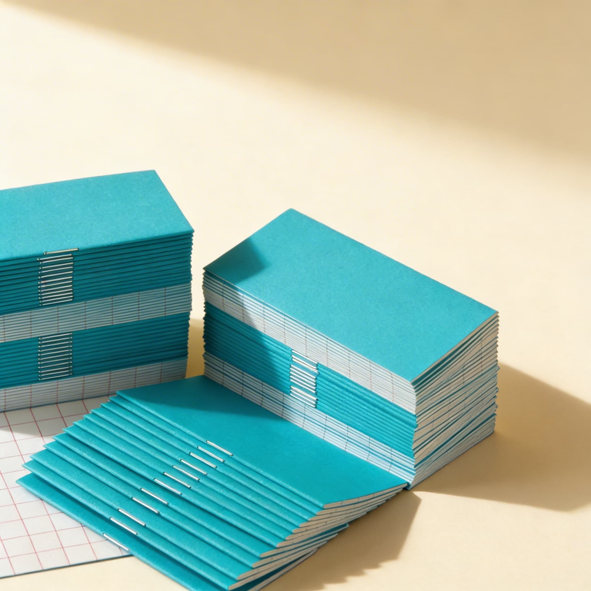 Aritmetické sešity: modré — malé (100 ks) — Boční pohled