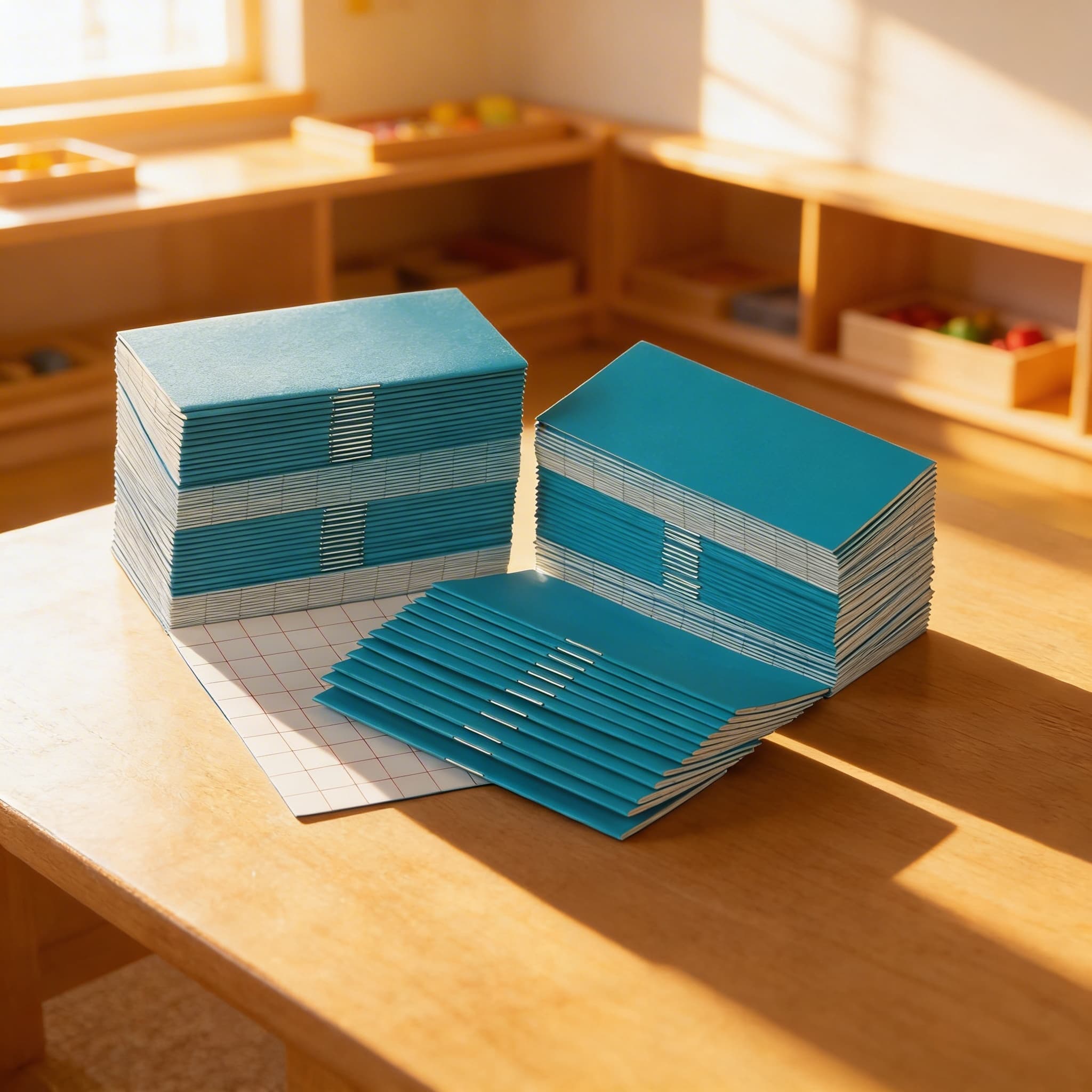 Aritmetické sešity: modré — malé (100 ks) — Při použití