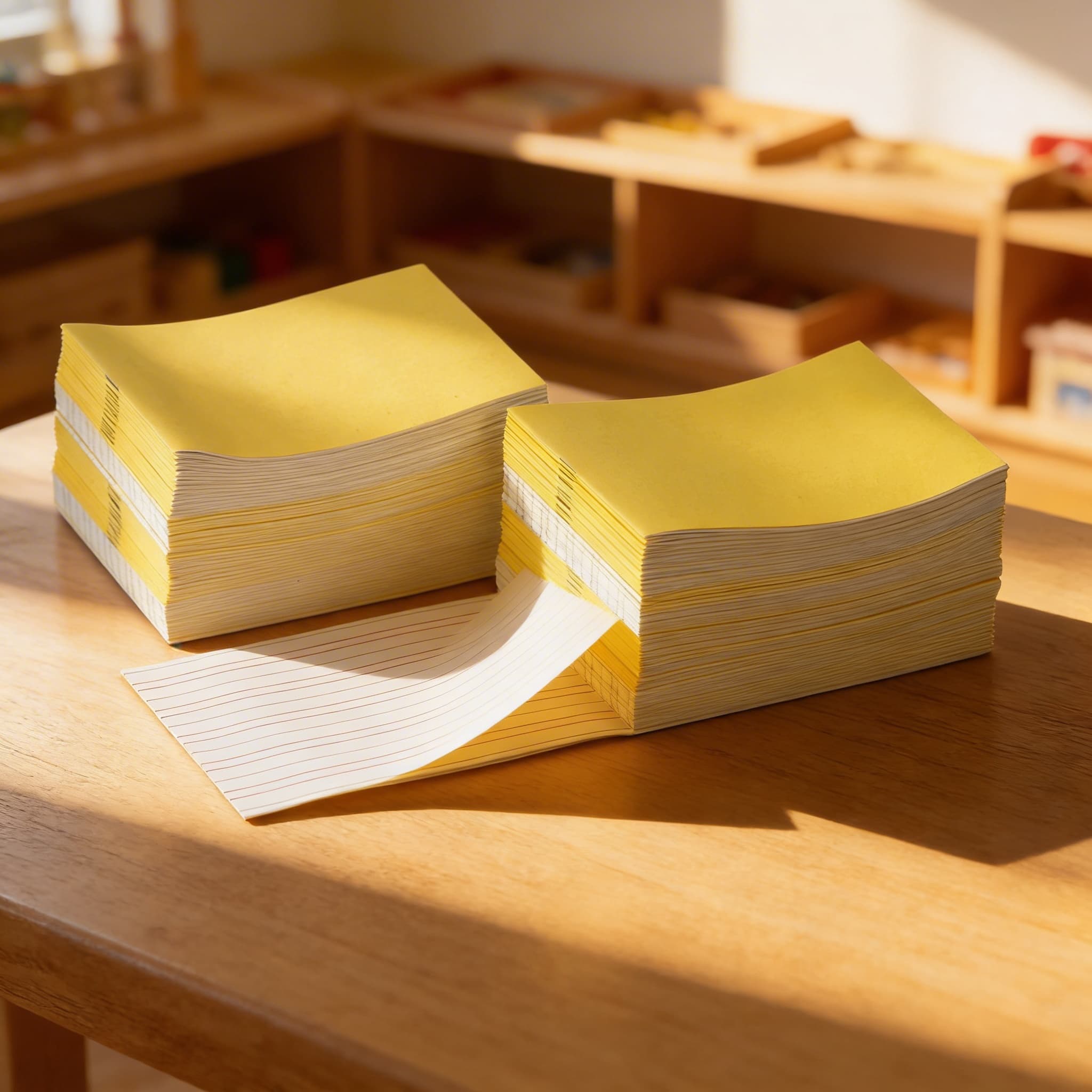 Písacie zošity: Žlté - Veľké (100) — Pri použití