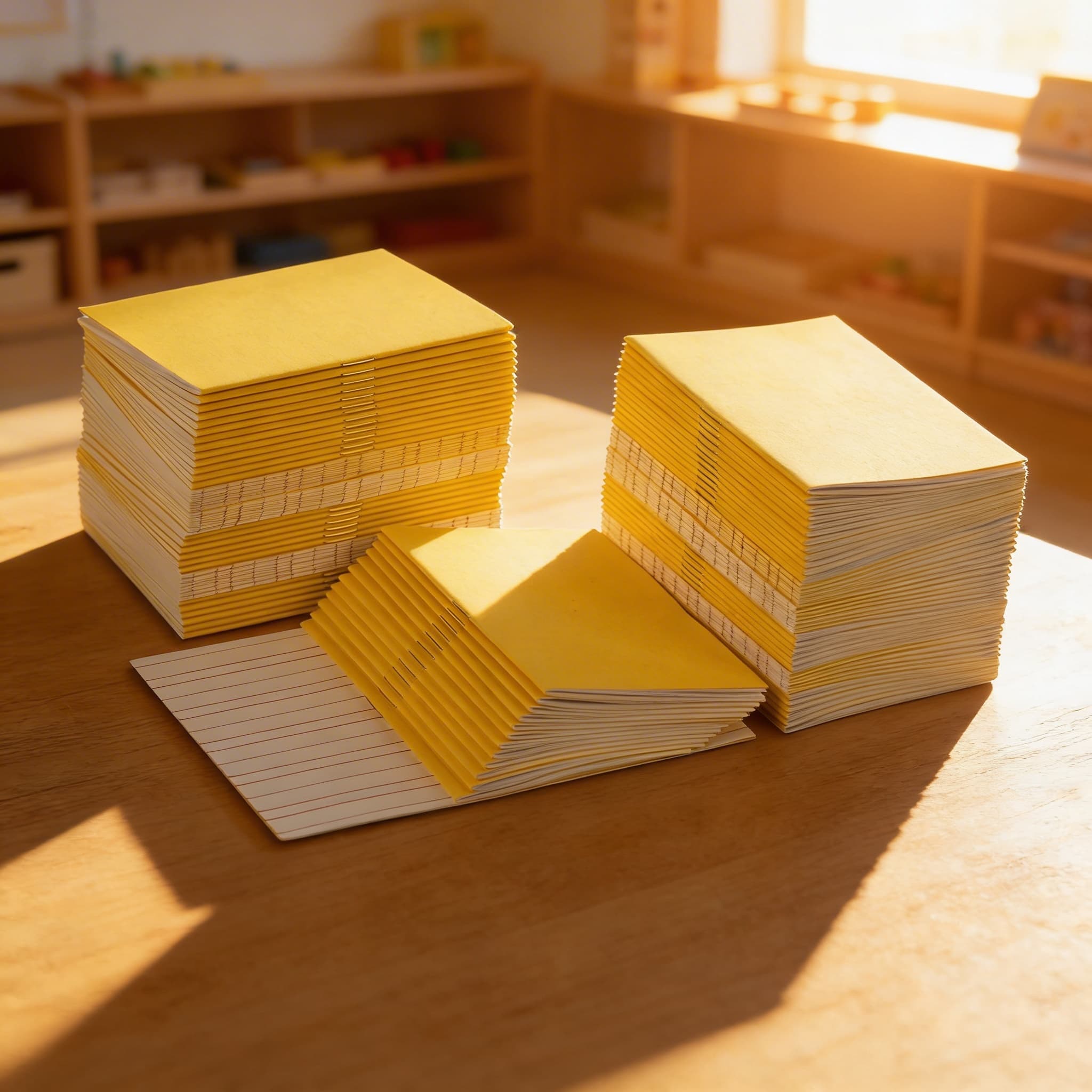 Psací sešity: Žluté - Malé (100) — Při použití