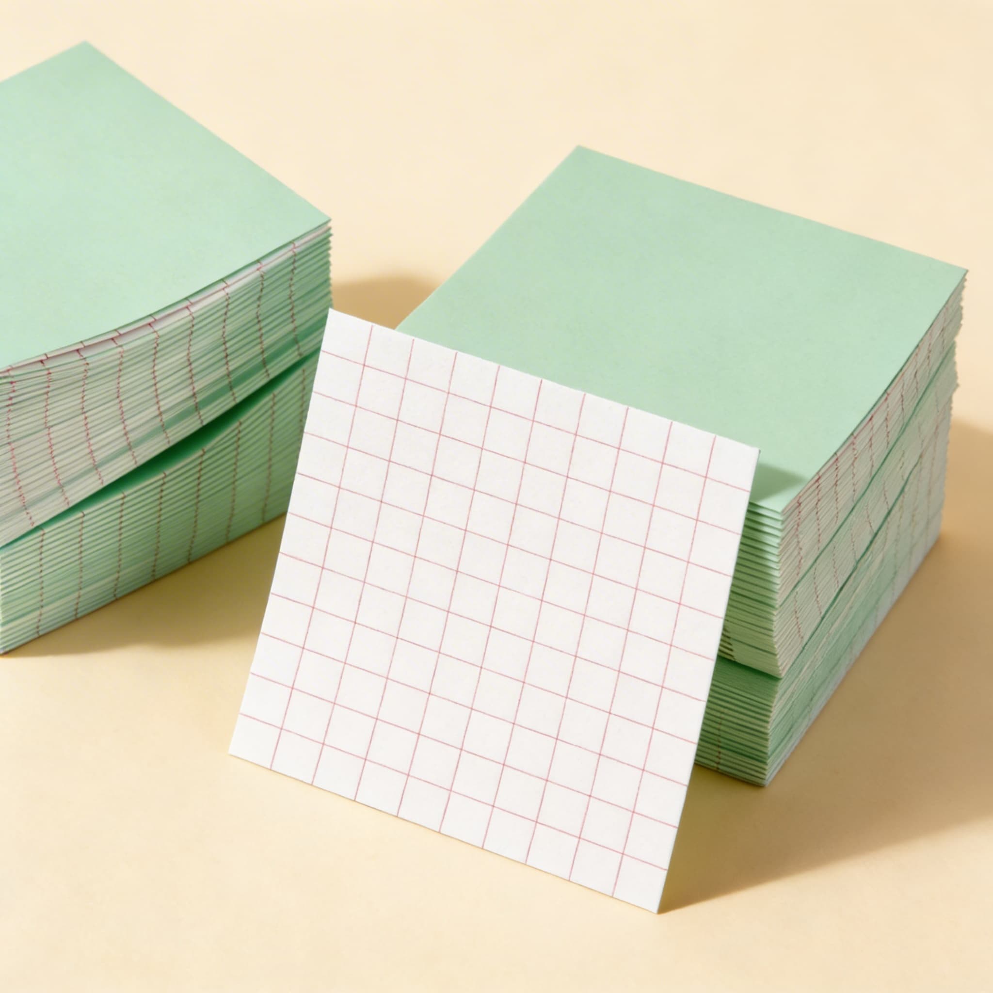 Aritmetické sešity: zelené — velké (100 ks) — Boční pohled