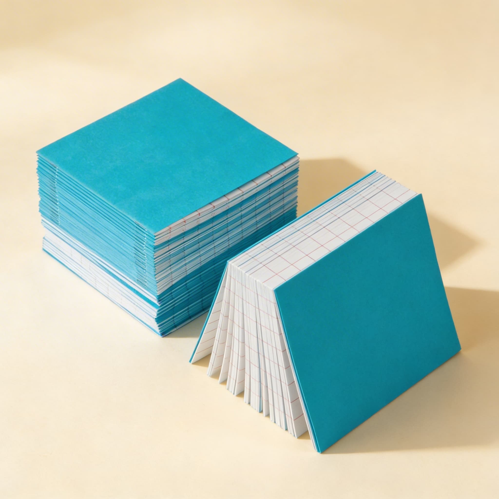 Aritmetické sešity: modré — velké (100 ks) — Boční pohled