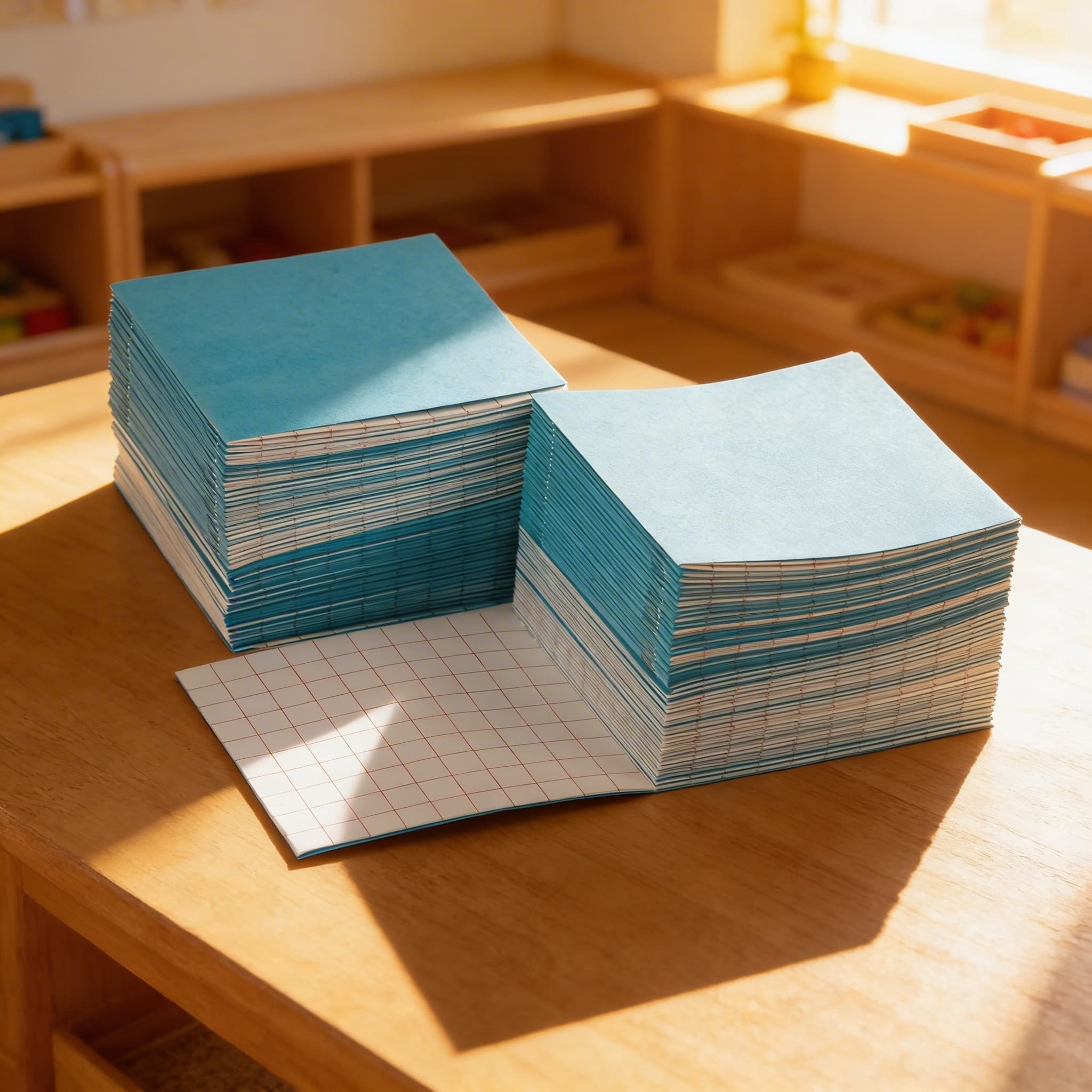 Aritmetické sešity: modré — velké (100 ks) — Při použití