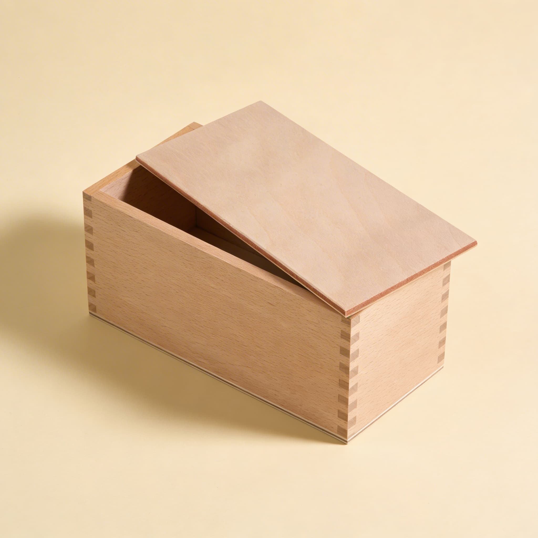 Steckfahnen-Box — Holzaufbewahrung für Geografie-Material — Seitenansicht