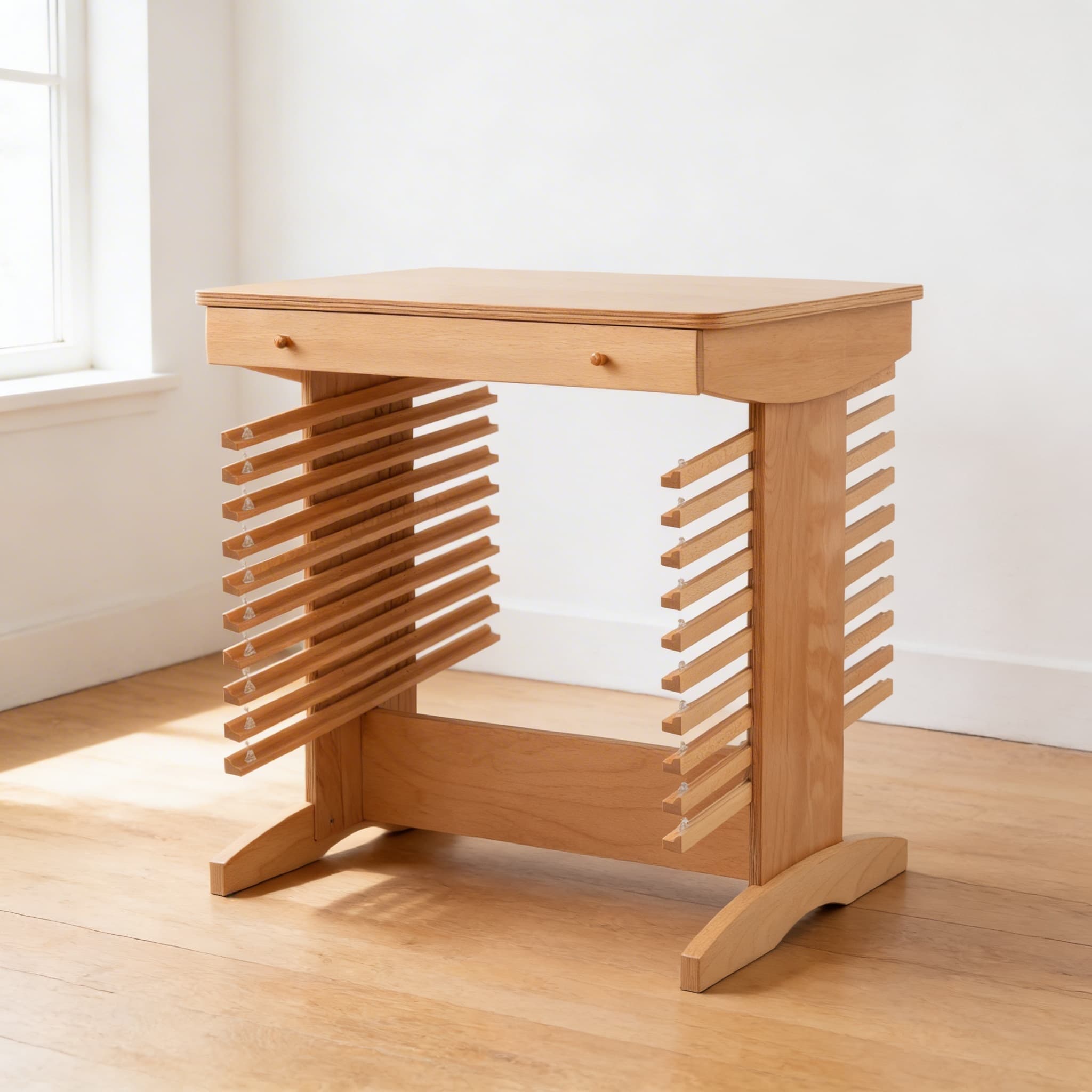 Puzzlekarten-Ständer — Spezielle Aufbewahrung für Geografiekarten — Seitenansicht