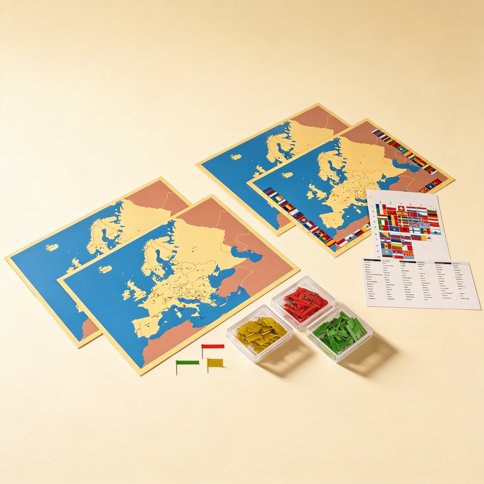 Vier Karten von Europa