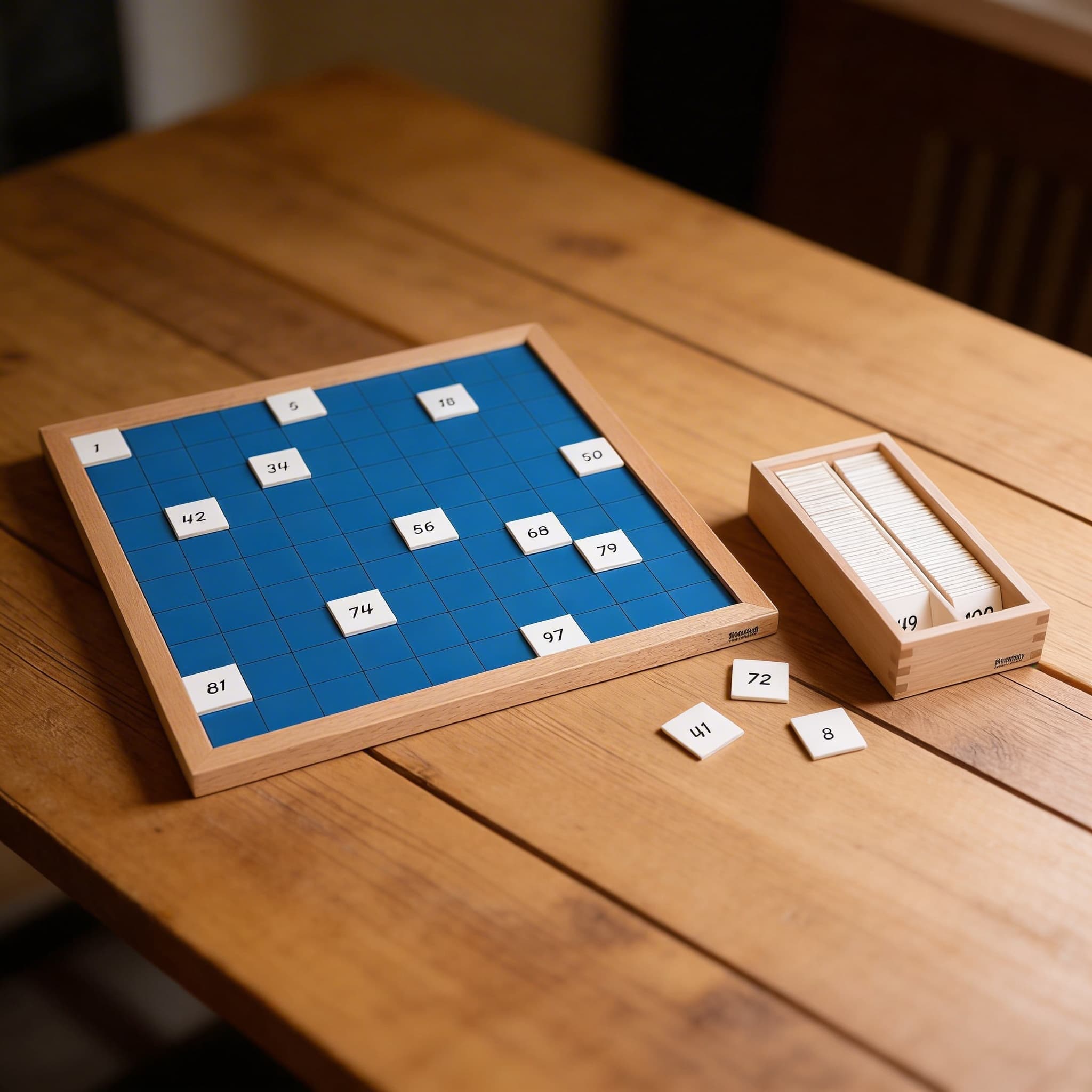 Stovková tabule — řazení čísel — Detailní pohled